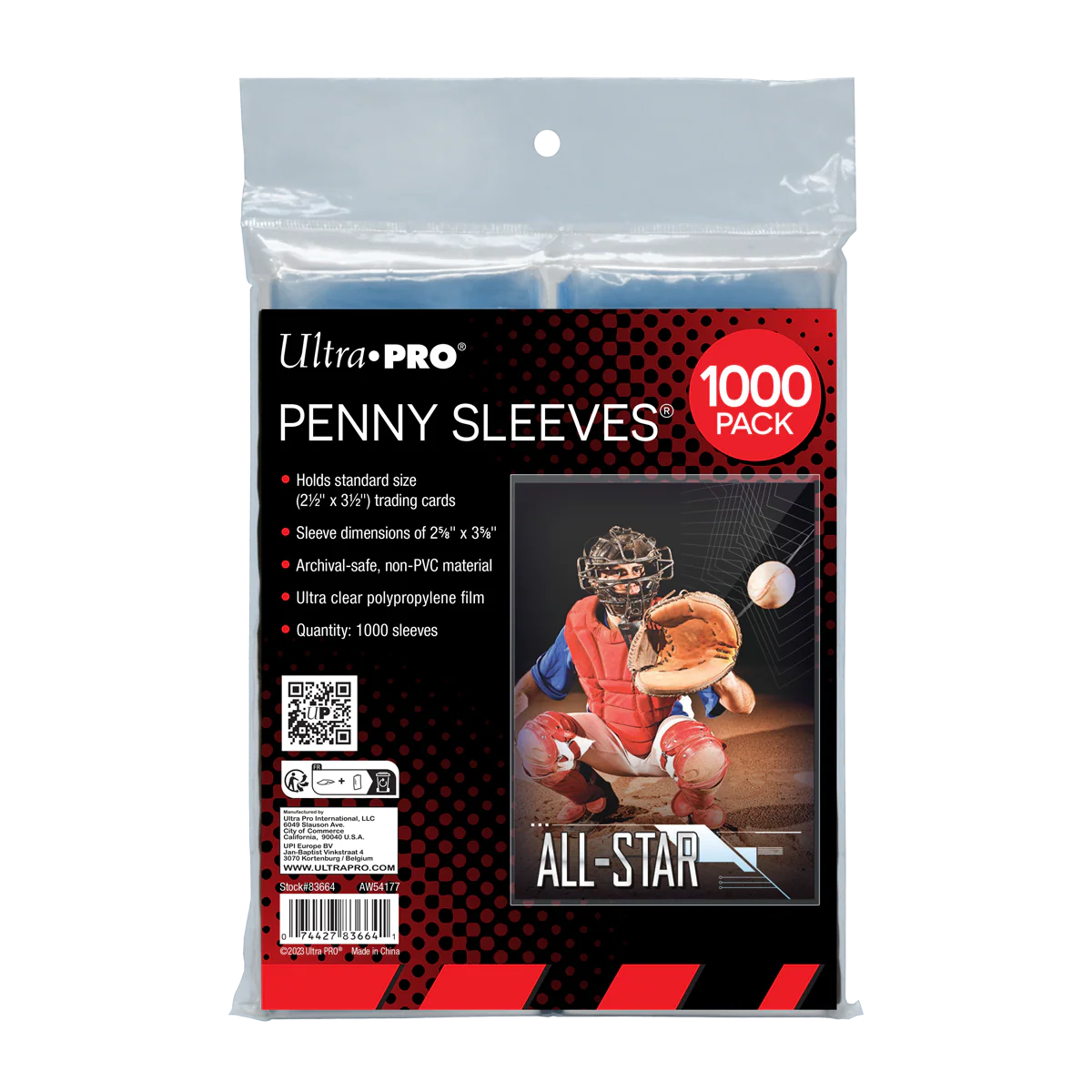 1000ct PENNY SLEEVES® 2.5" x 3.5" Soft Trading Card Protectors