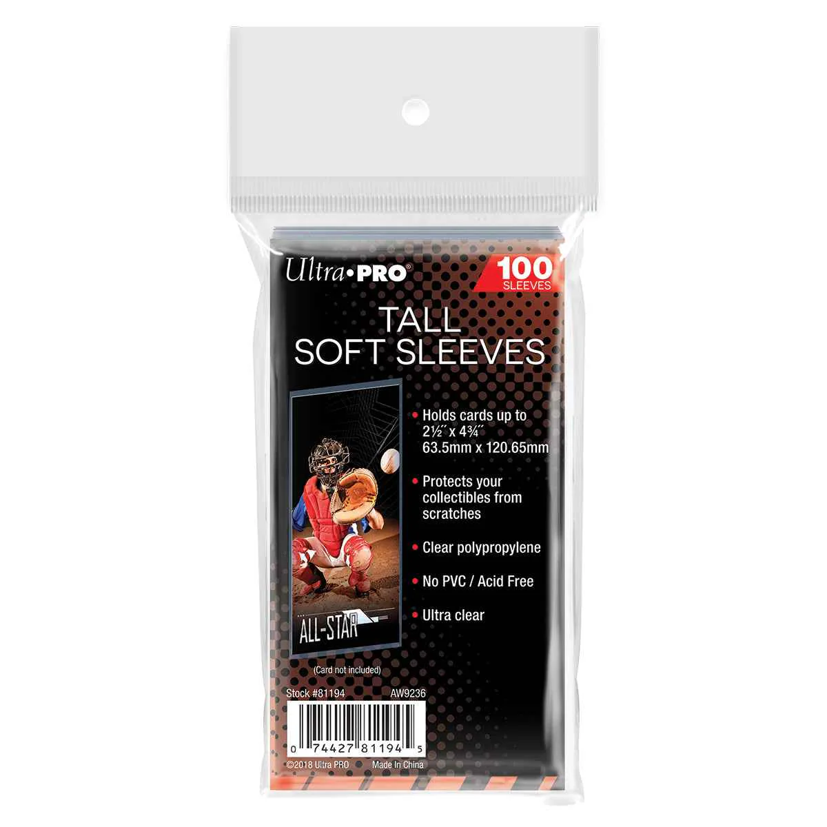 2-1/2" x 4-3/4" Tall Card Soft Sleeves (100ct) - Image 2