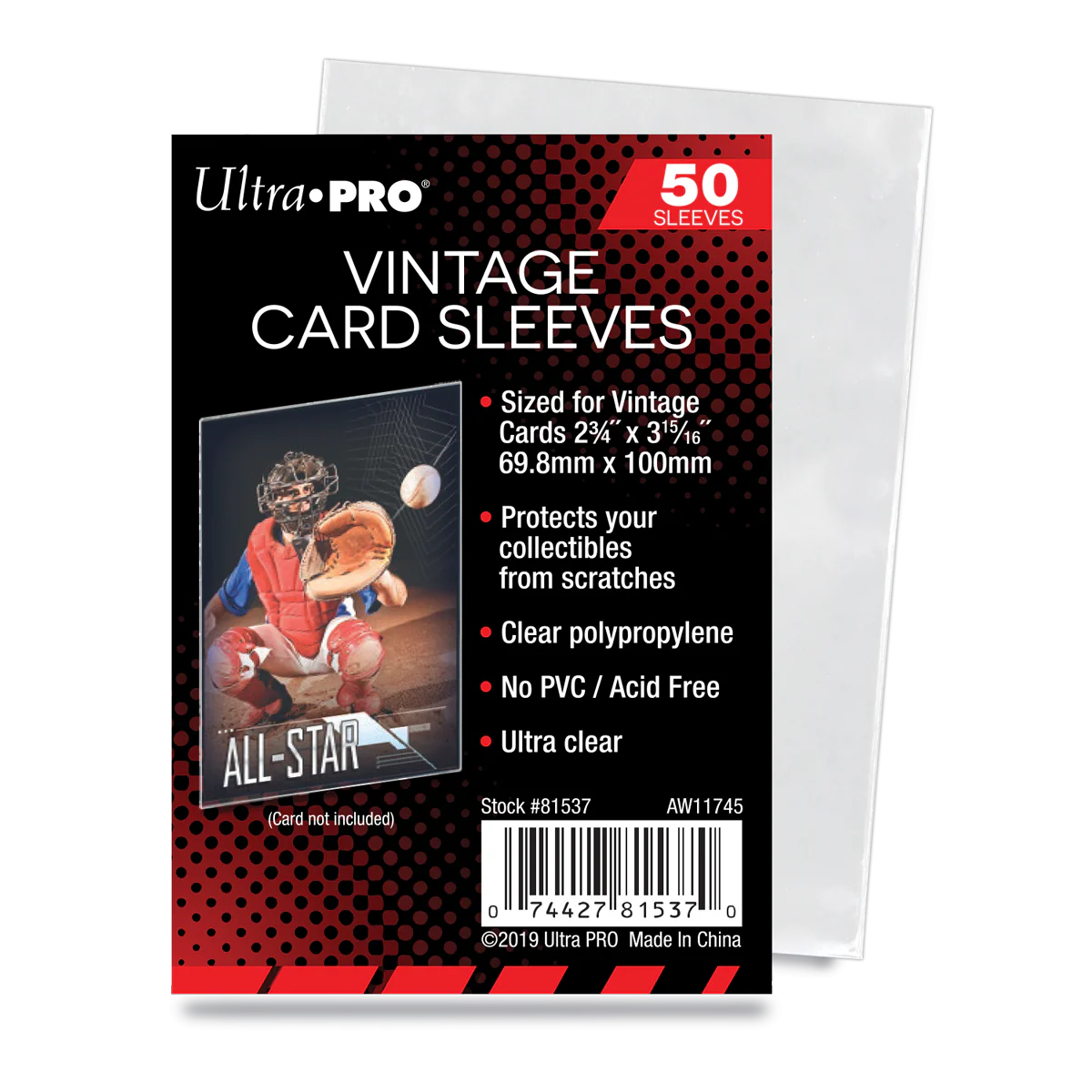 2-3/4" x 3-15/16" Vintage Card Sleeves