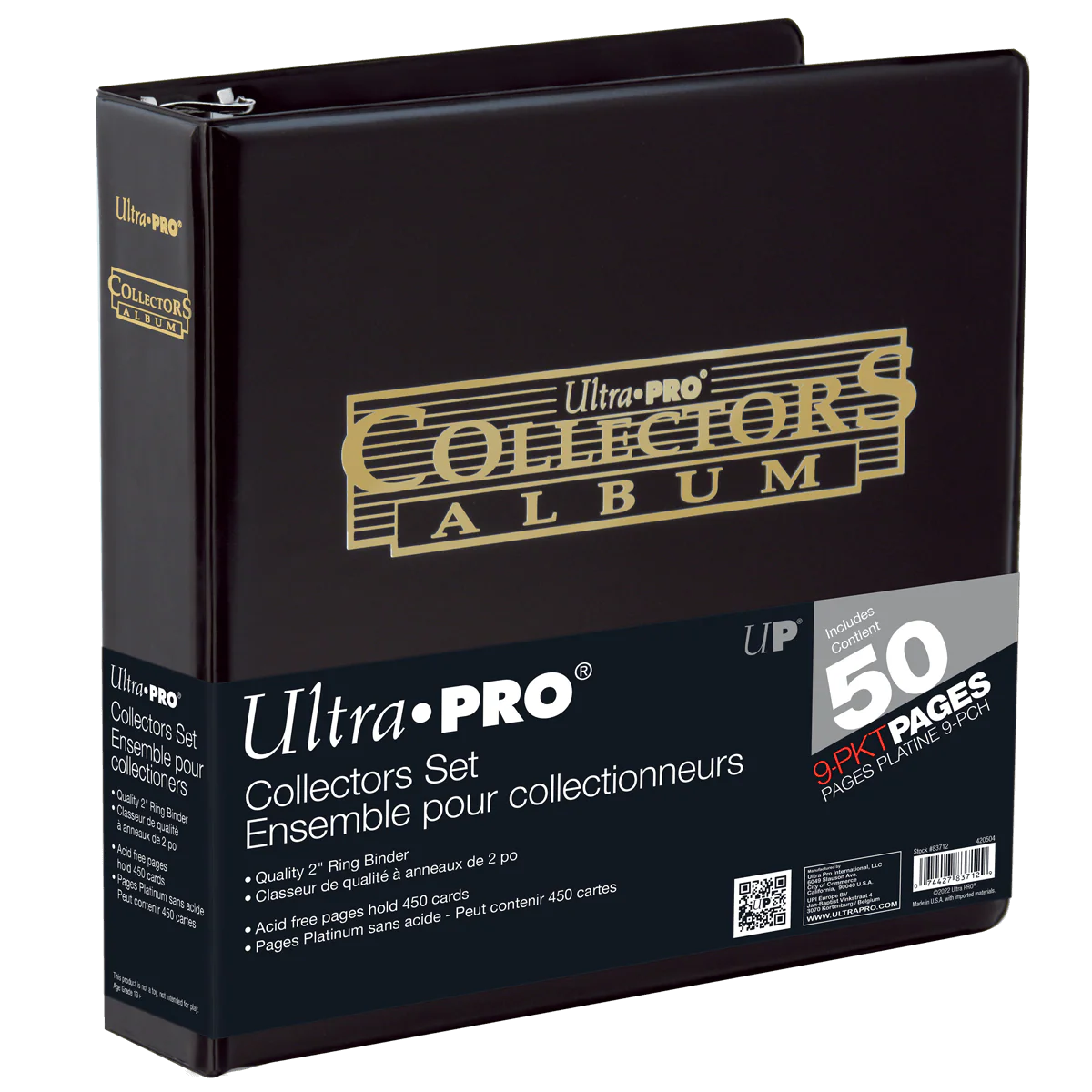 2" Black and Gold Foil Collectors Album with 9-Pocket Platinum Pages (50ct) for Trading Cards - Image 2