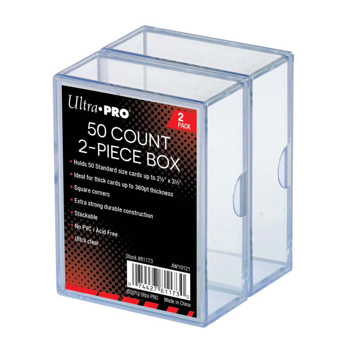 2-Piece 50-Count Clear Card Boxes (2ct)