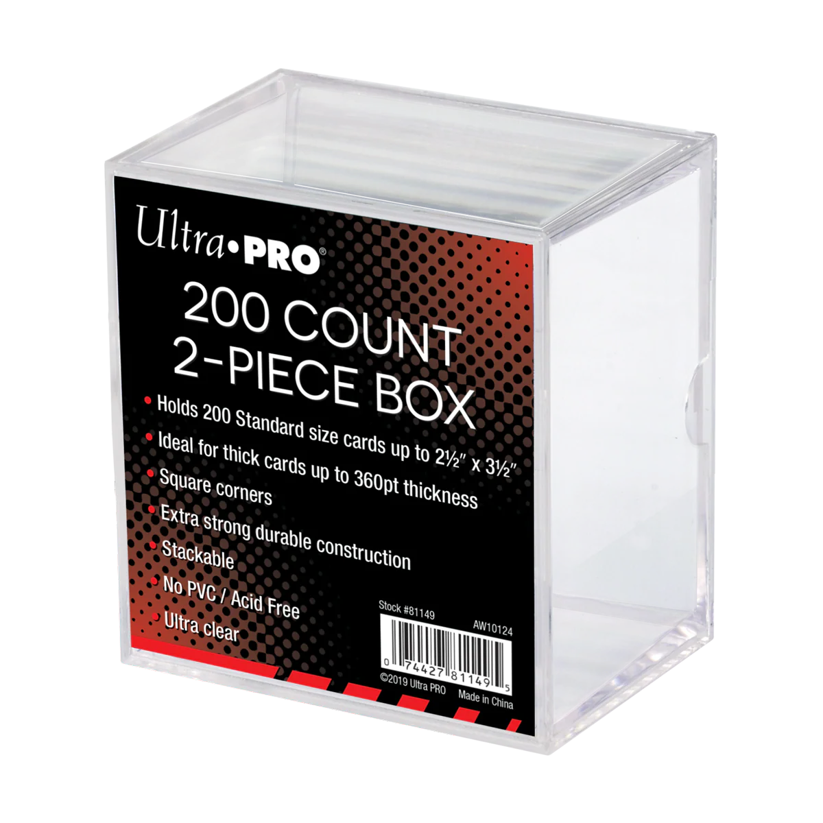 200 Count 2-Piece Clear Card Storage Box