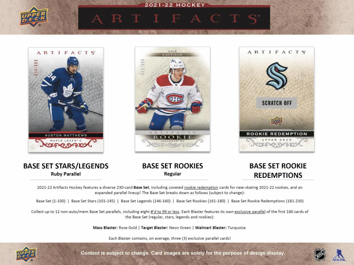2021 - 2022 Upper Deck Artifacts Hockey Blaster Box #96674 - Image 2