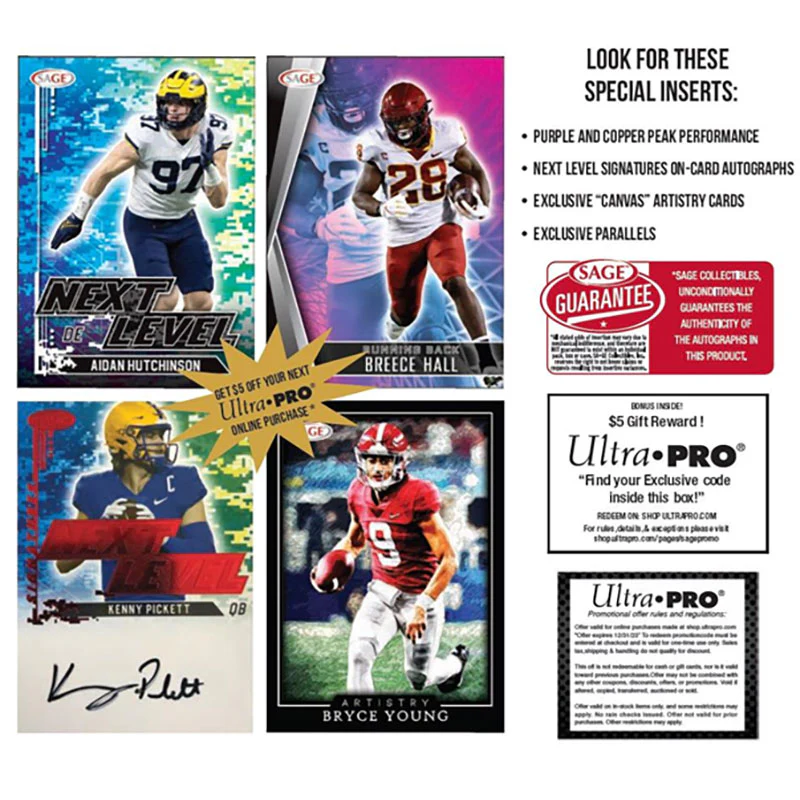 2022 Sage Hit Premier Draft Football Mega Box #30610 - Image 3