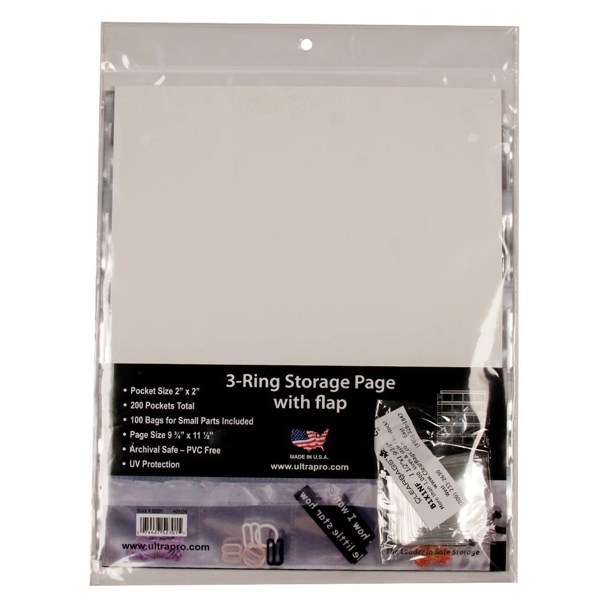 3-Hole Storage Pages (10ct) with Flaps