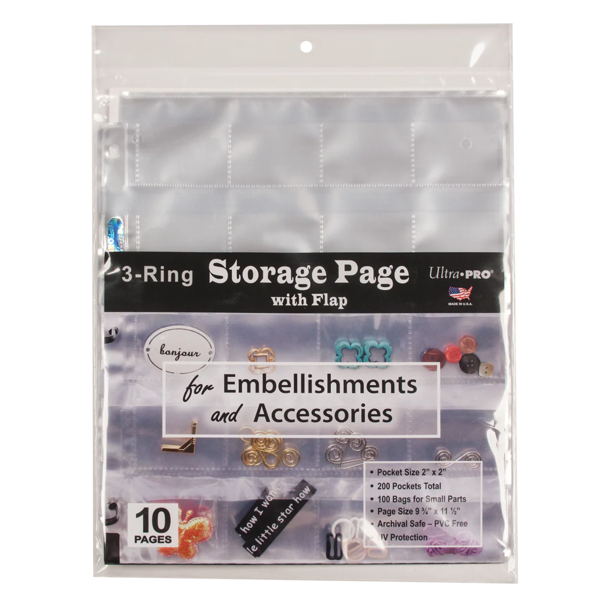 3-Hole Storage Pages (10ct) with Flaps - Image 2