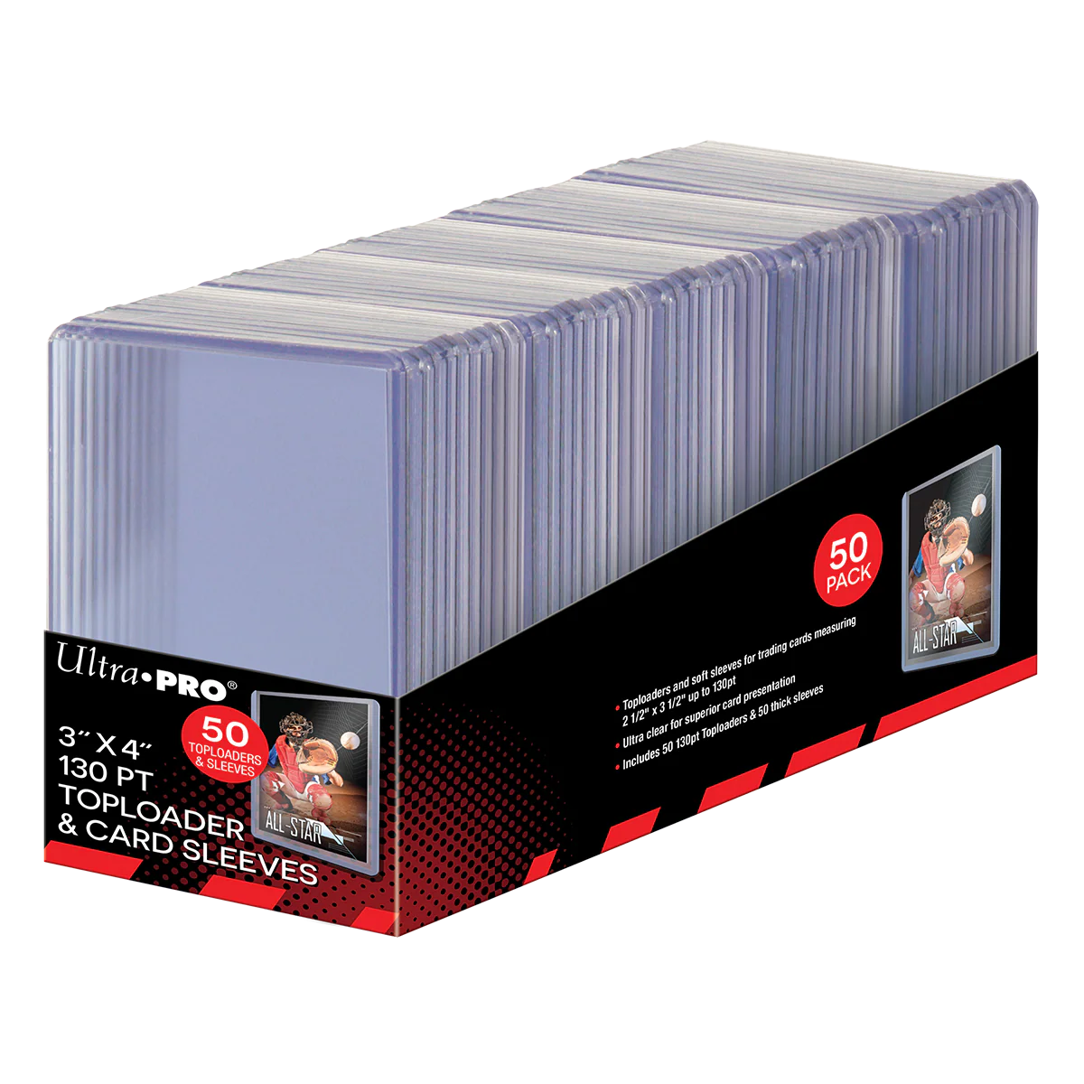 3" x 4" Super Thick 130pt TOPLOADER® Sleeves & Thick Card Sleeves Combo (50ct) for Standard Size Cards