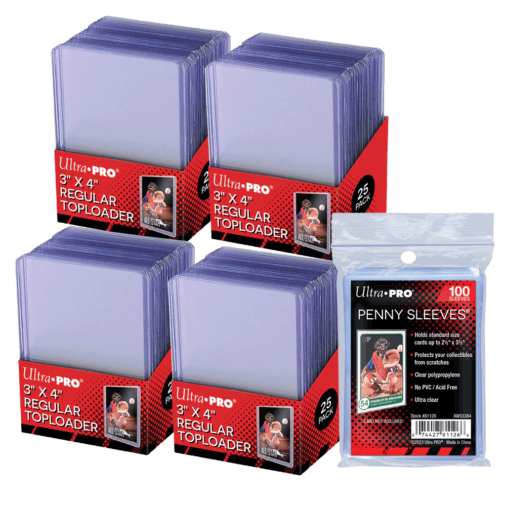 3" x 4" Clear Regular TOPLOADERĀ® Sleeves and PENNY SLEEVESĀ® Bundle (100ct)