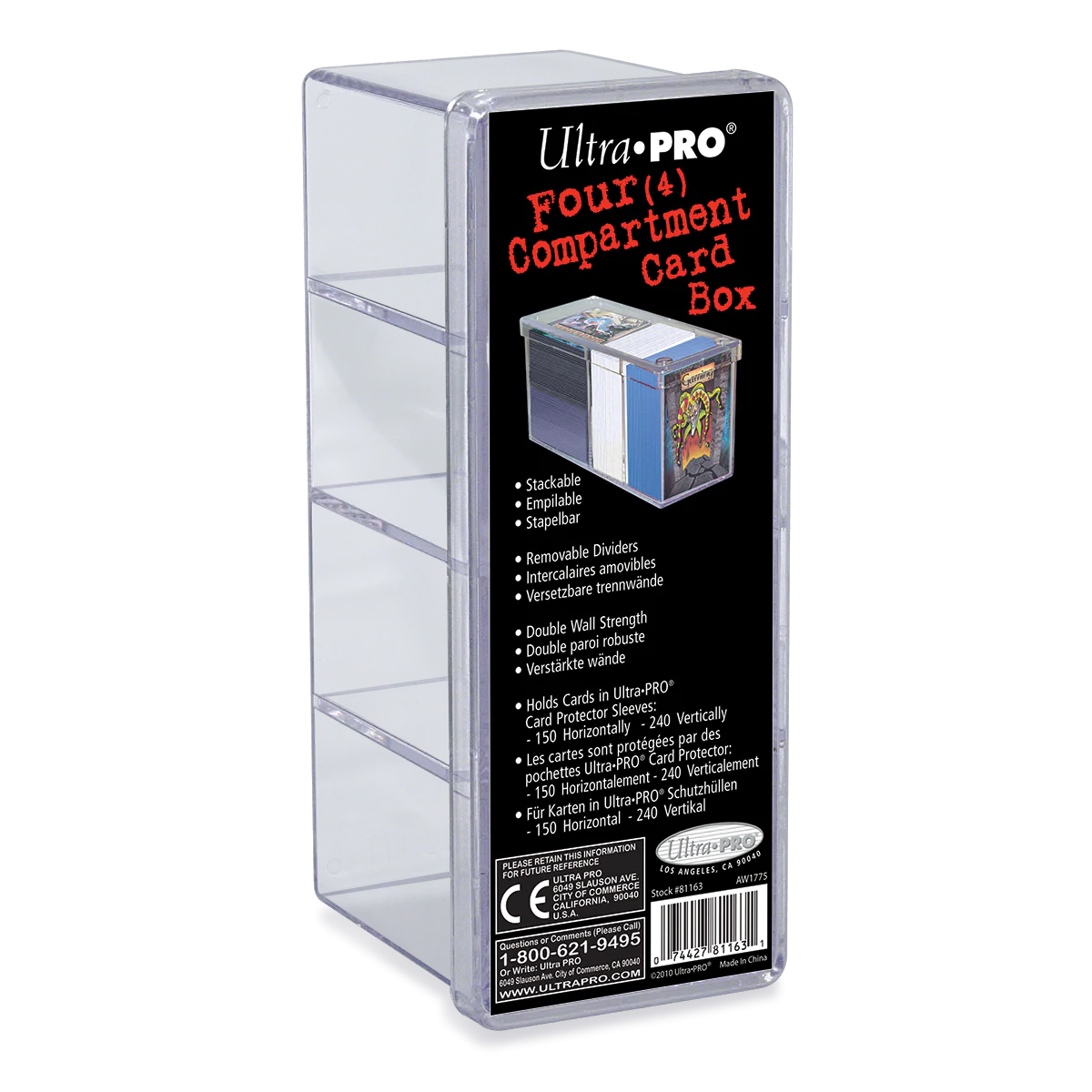 4-Compartment Clear Card Box