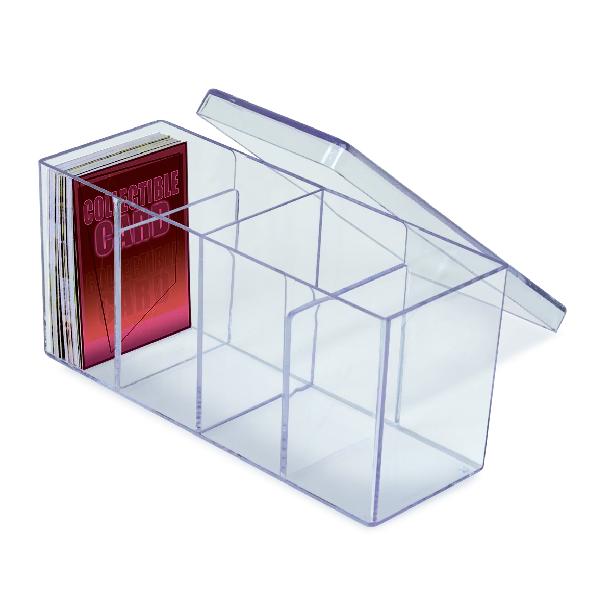 4-Compartment Clear Card Box - Image 2