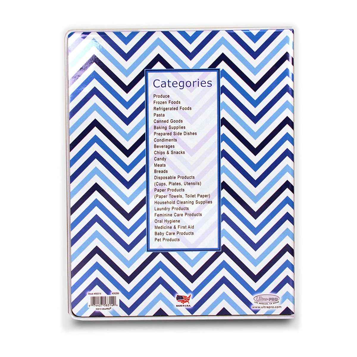 9-Pocket Chevron Blue Coupon Organizer Portfolio - Image 2