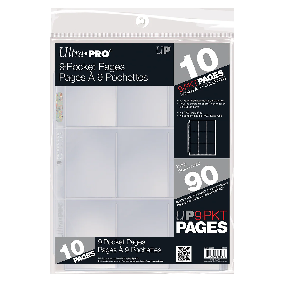 9-Pocket Retail Page for Standard Size Cards (10ct)