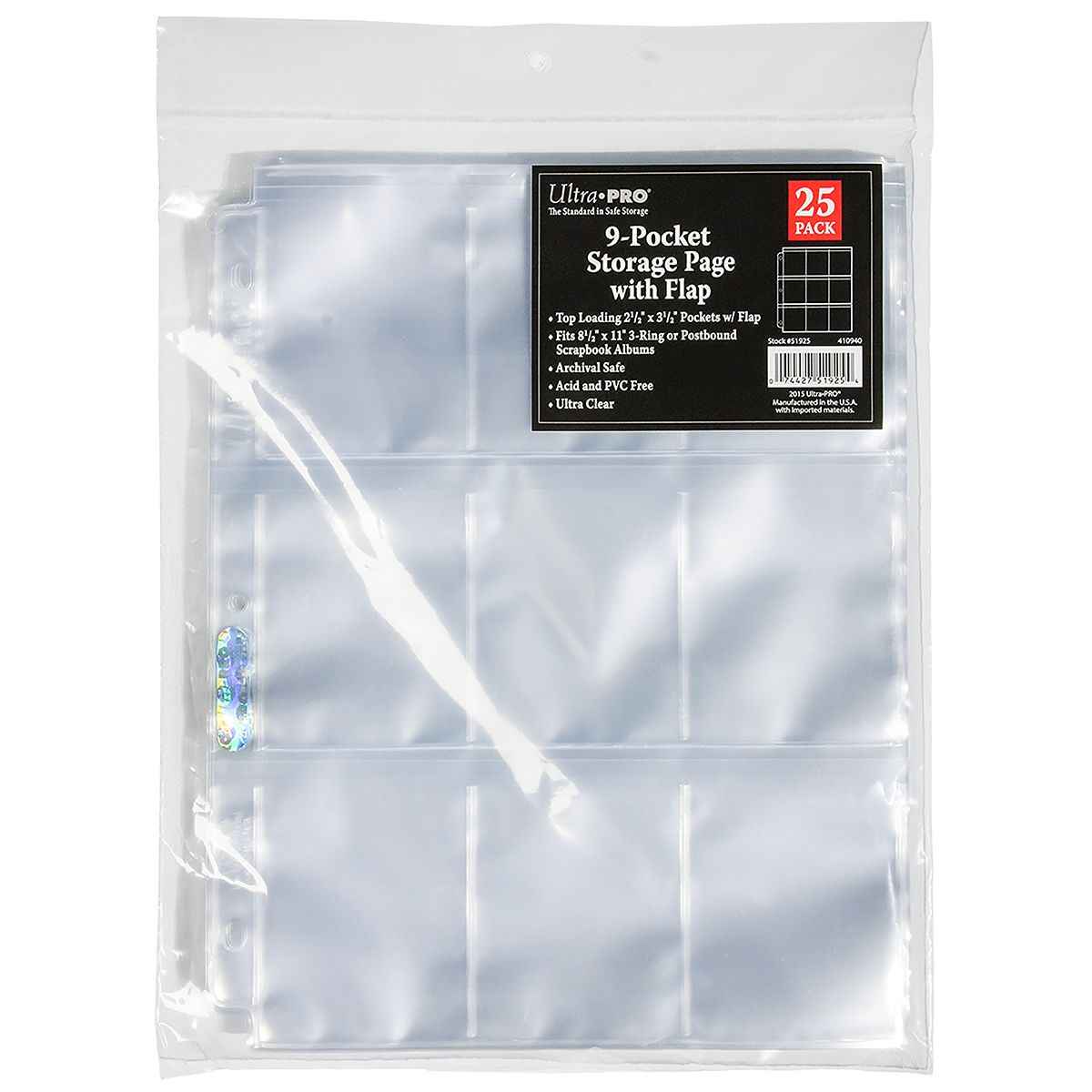 9-Pocket Storage Pages (25ct) with Secure Flap - Image 2