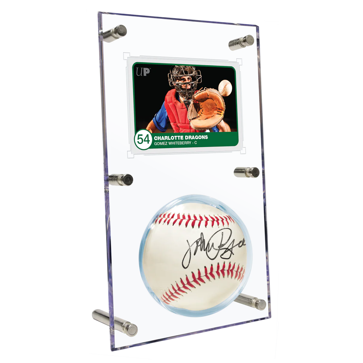 Baseball & Card (35PT) Clear Flip Display Case - Image 2
