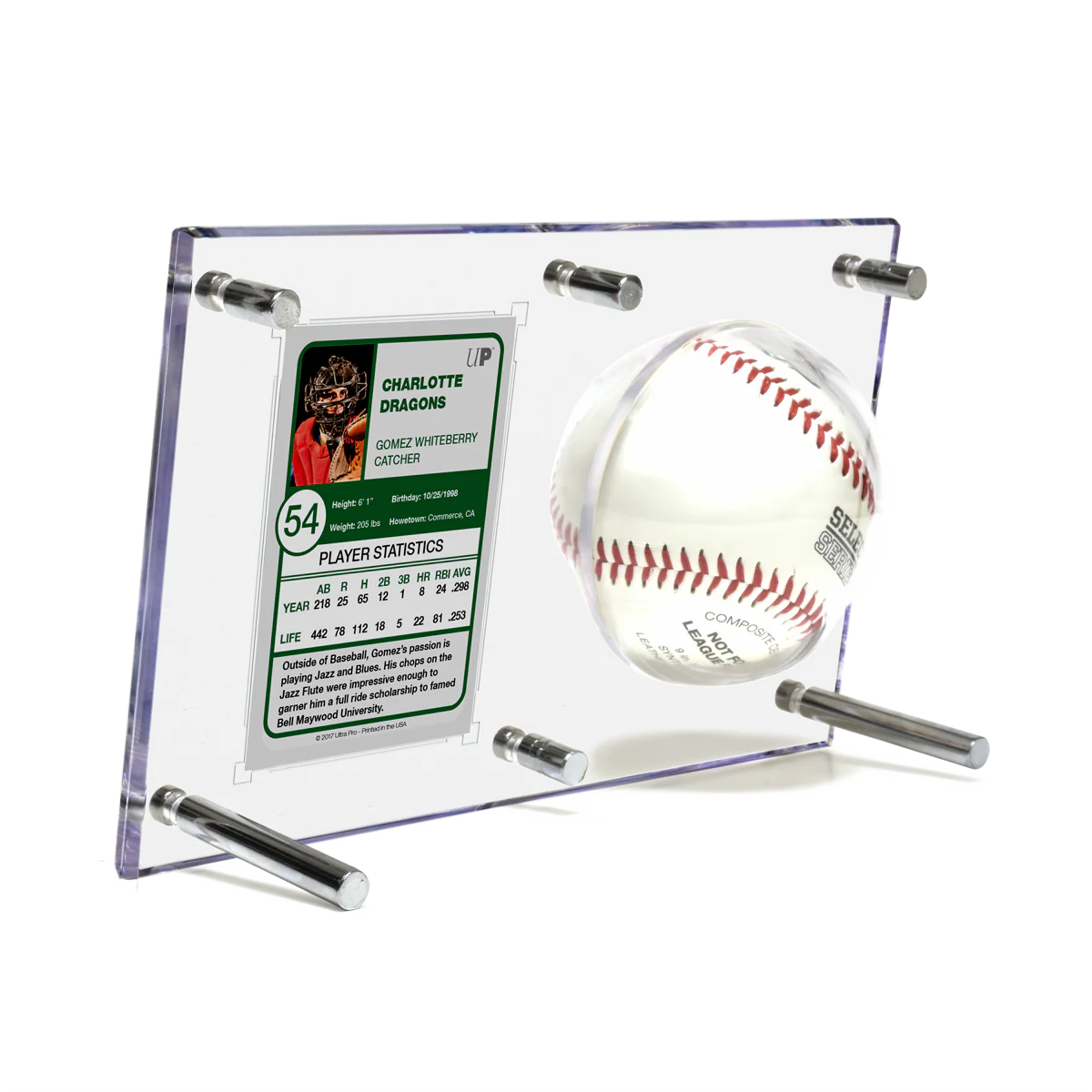 Baseball & Card (35PT) Clear Flip Display Case - Image 3