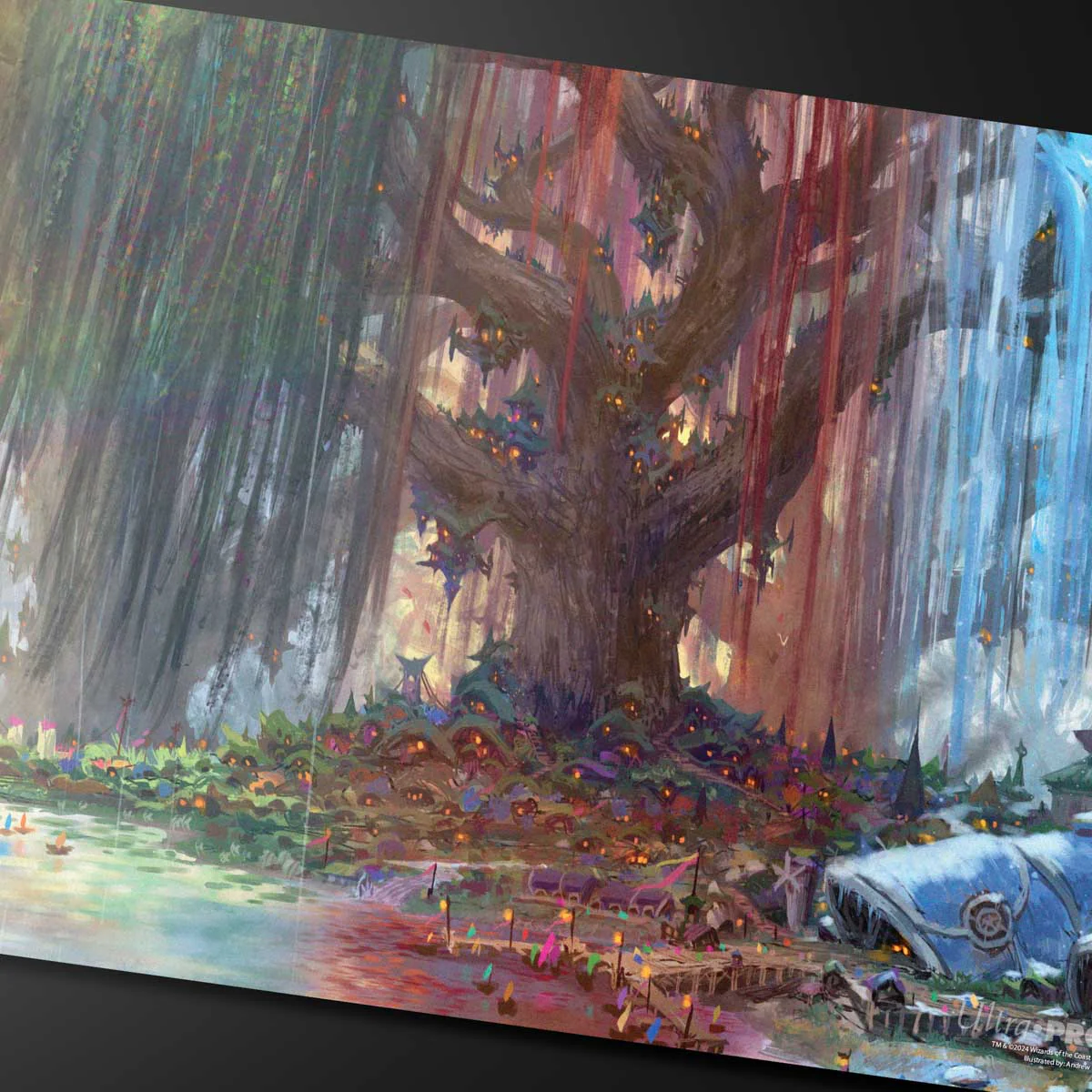 Bloomburrow Season Lands: Three Tree City (Four Seasons) AR Enhanced Standard Gaming Playmat Multi for Magic: The Gathering - Image 2
