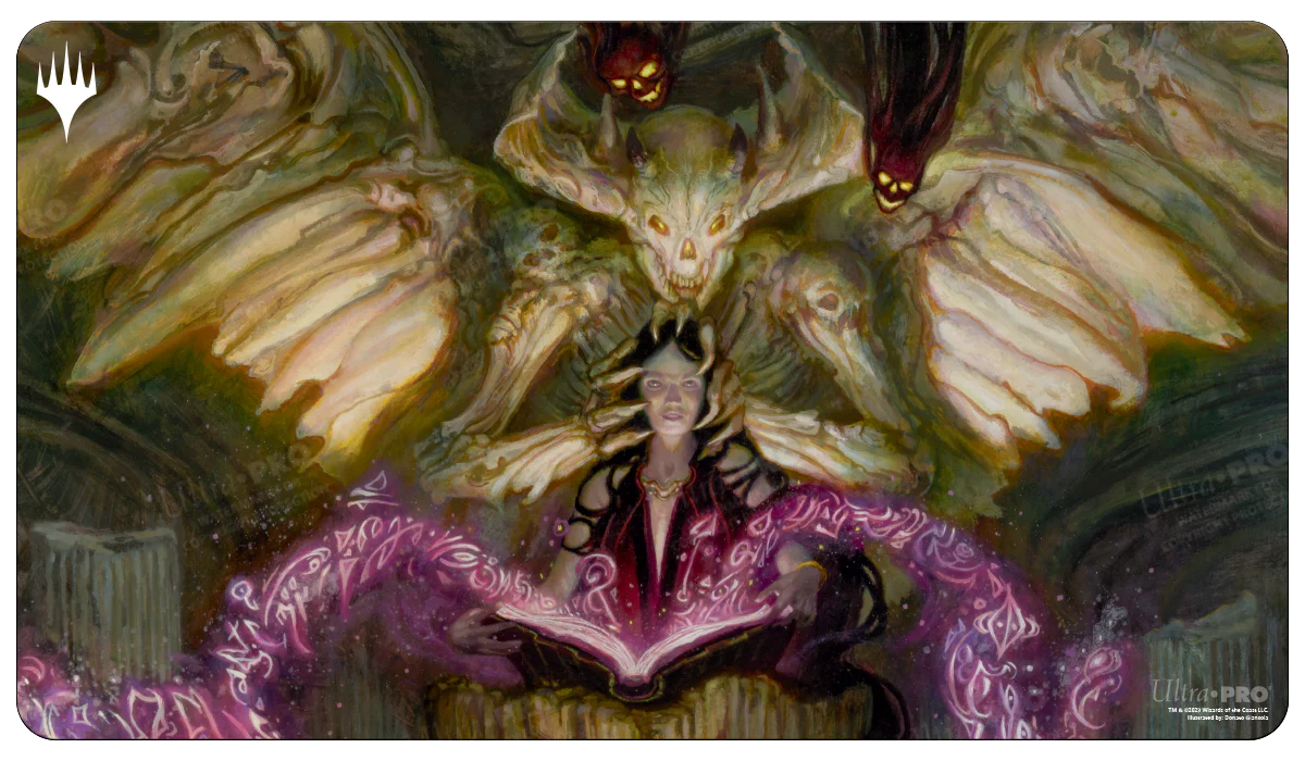 Commander Masters Demonic Tutor Black Standard Gaming Playmat for Magic: The Gathering