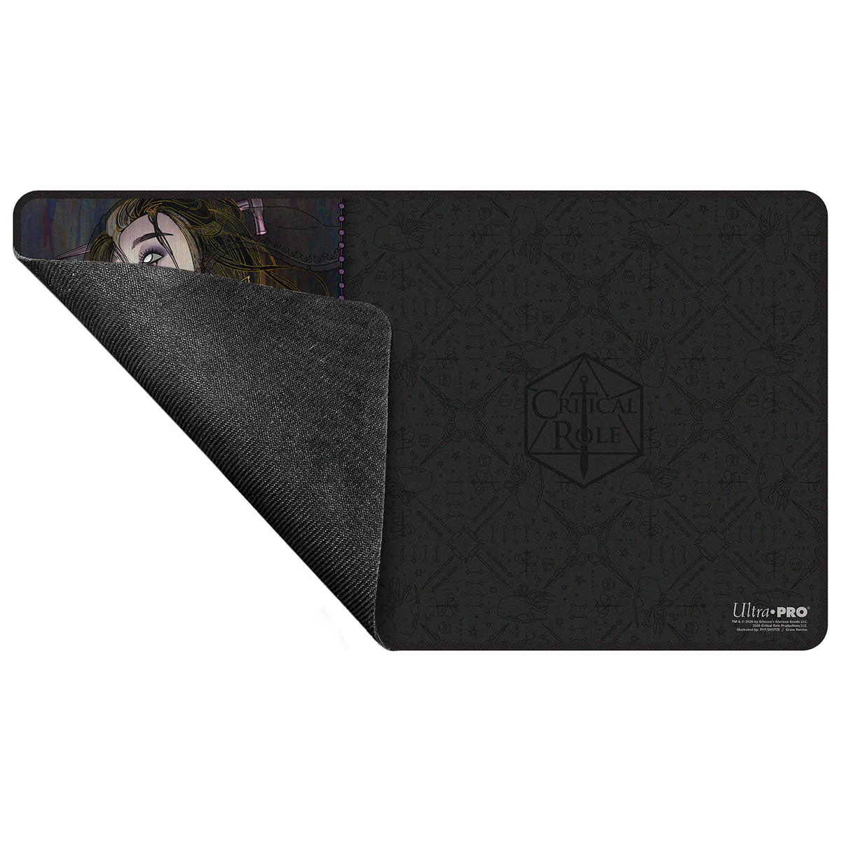 Critical Role: Bells Hells - Portrait Series Laudna Black-Stitched Playmat for Tabletop Gaming - Image 3