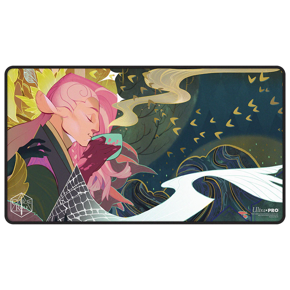 Critical Role Radiants: The Mighty Nein Caduceus Clay Black-Stitched Playmat for Tabletop Gaming