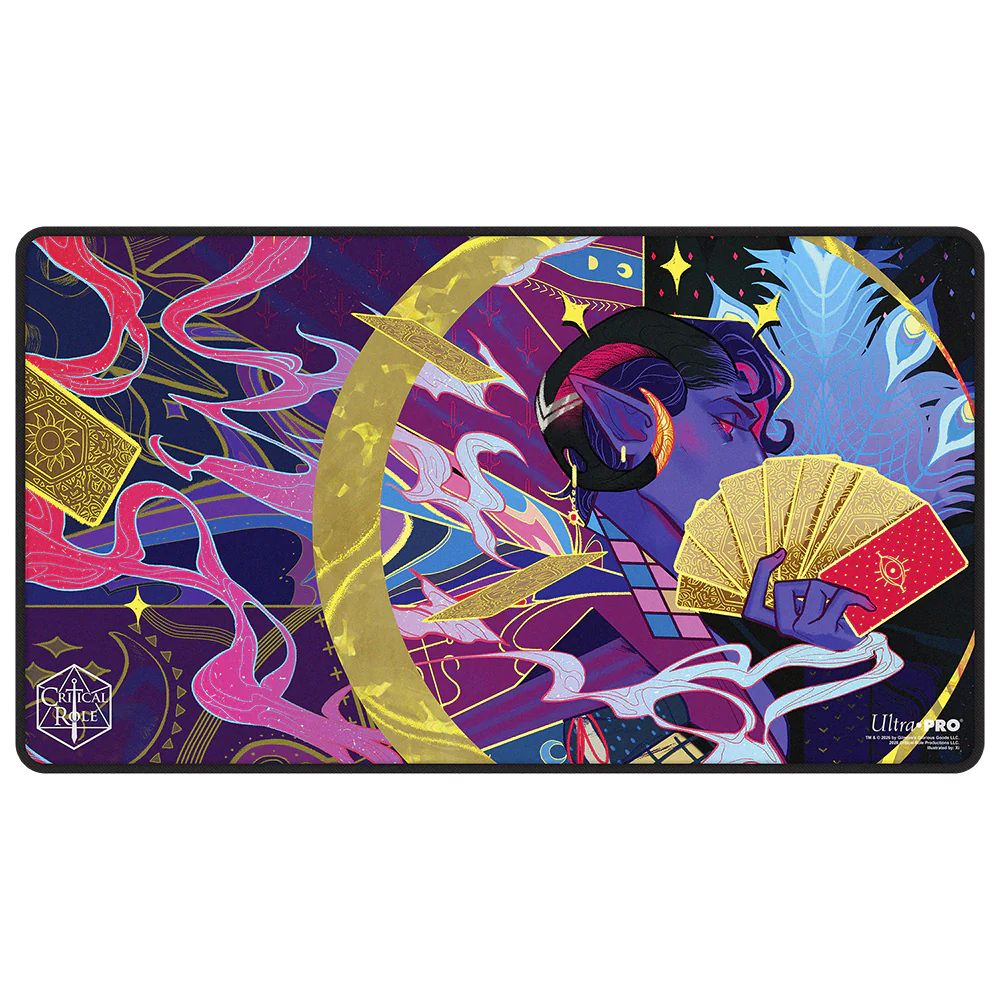 Critical Role Radiants: The Mighty Nein Mollymauk Tealeaf Black-Stitched Playmat for Tabletop Gaming