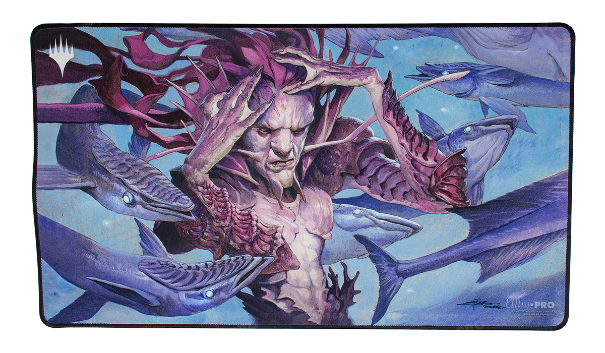 Dominaria Remastered Mystic Remora Black Stitched Standard Gaming Playmat for Magic: The Gathering