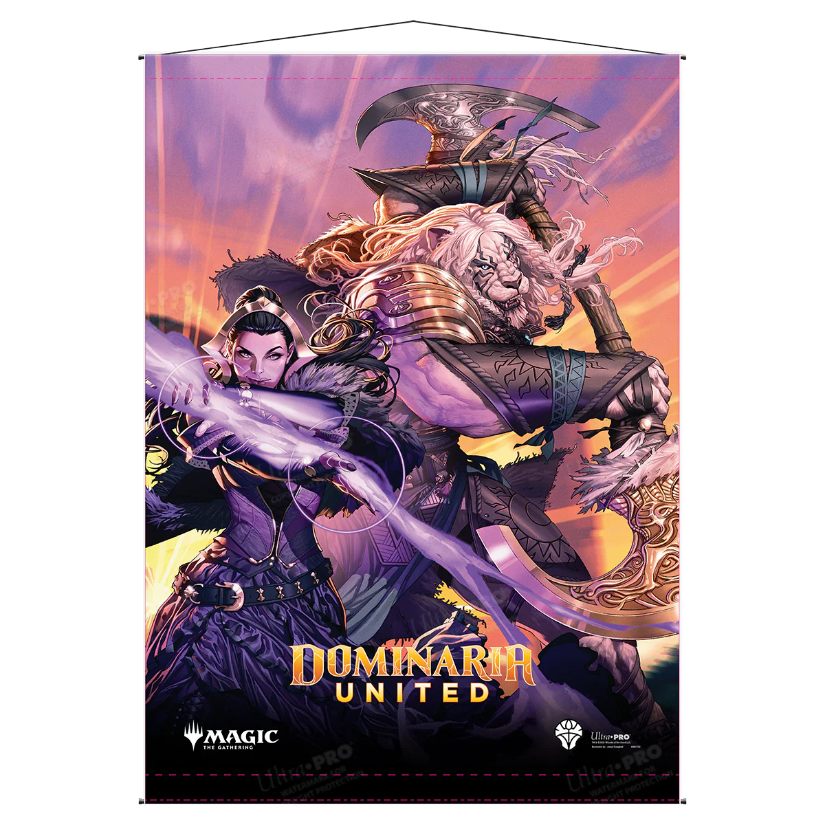 Dominaria United Ajani and Liliana Wall Scroll for Magic: The Gathering