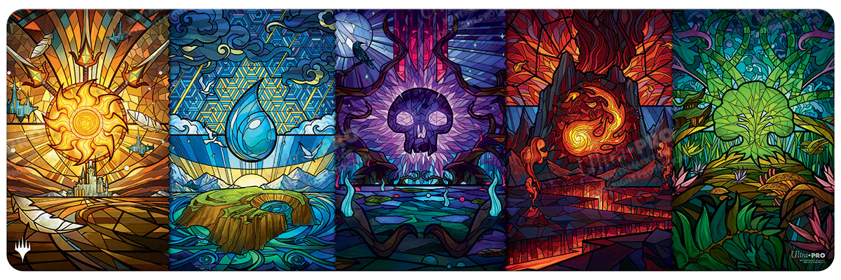 Dominaria United Stained Glass Land Medley Table Playmat for Magic: The Gathering - Image 2
