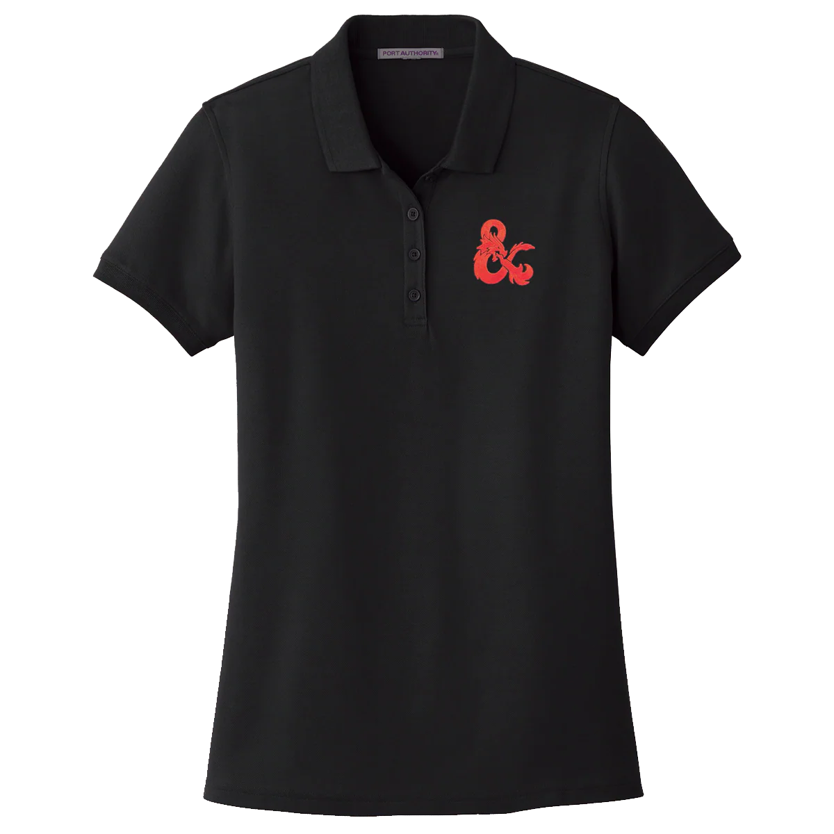 Dungeons & Dragons Embroidered Polo Shirt - Black with Red D&D Logo - Image 3