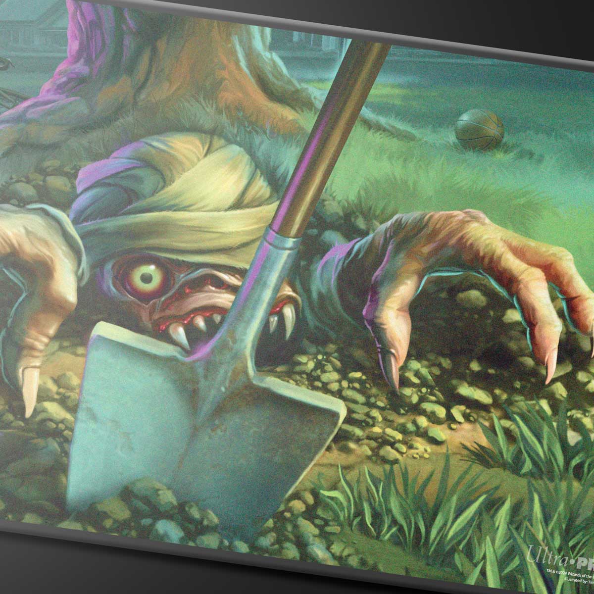Duskmourn Exhume Black Stitched Standard Gaming Playmat for Magic: The Gathering - Image 2