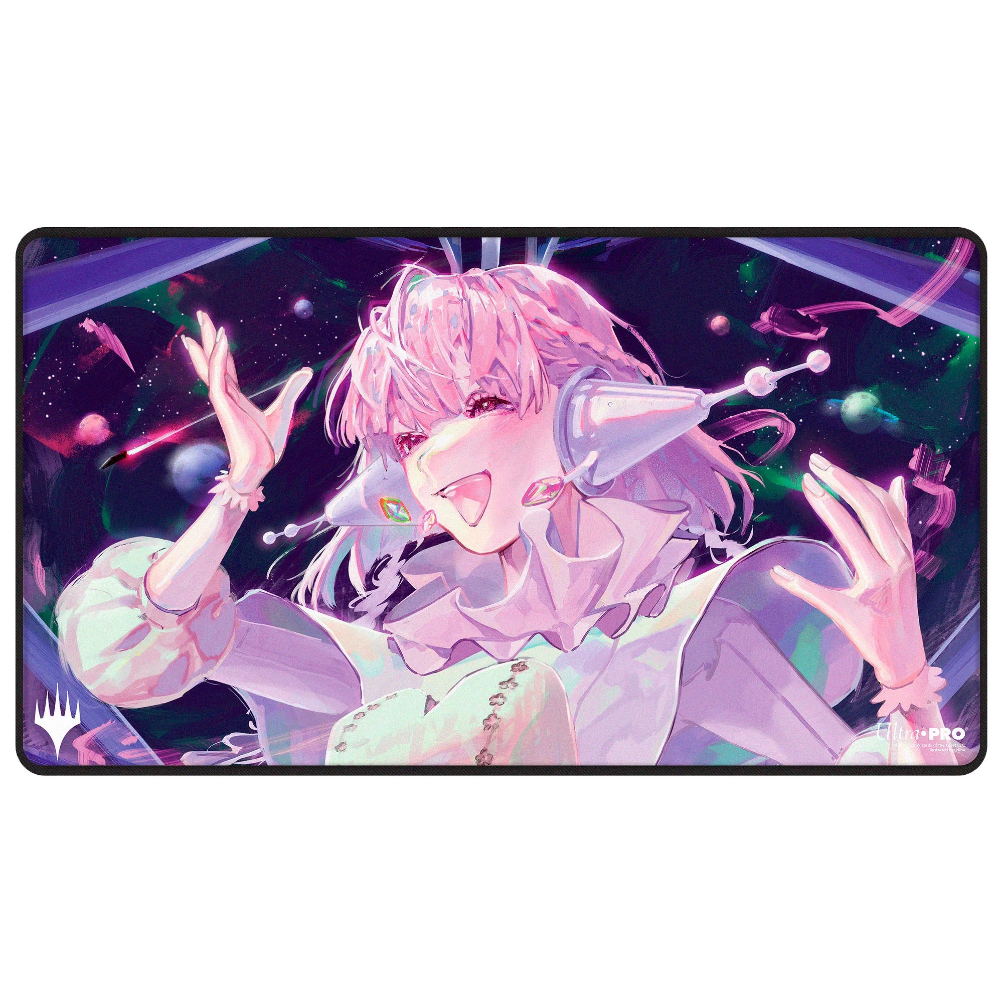 Edge of Eternities - Black Stitched Playmat - Starfield Maestros - nina for Magic: The Gathering
