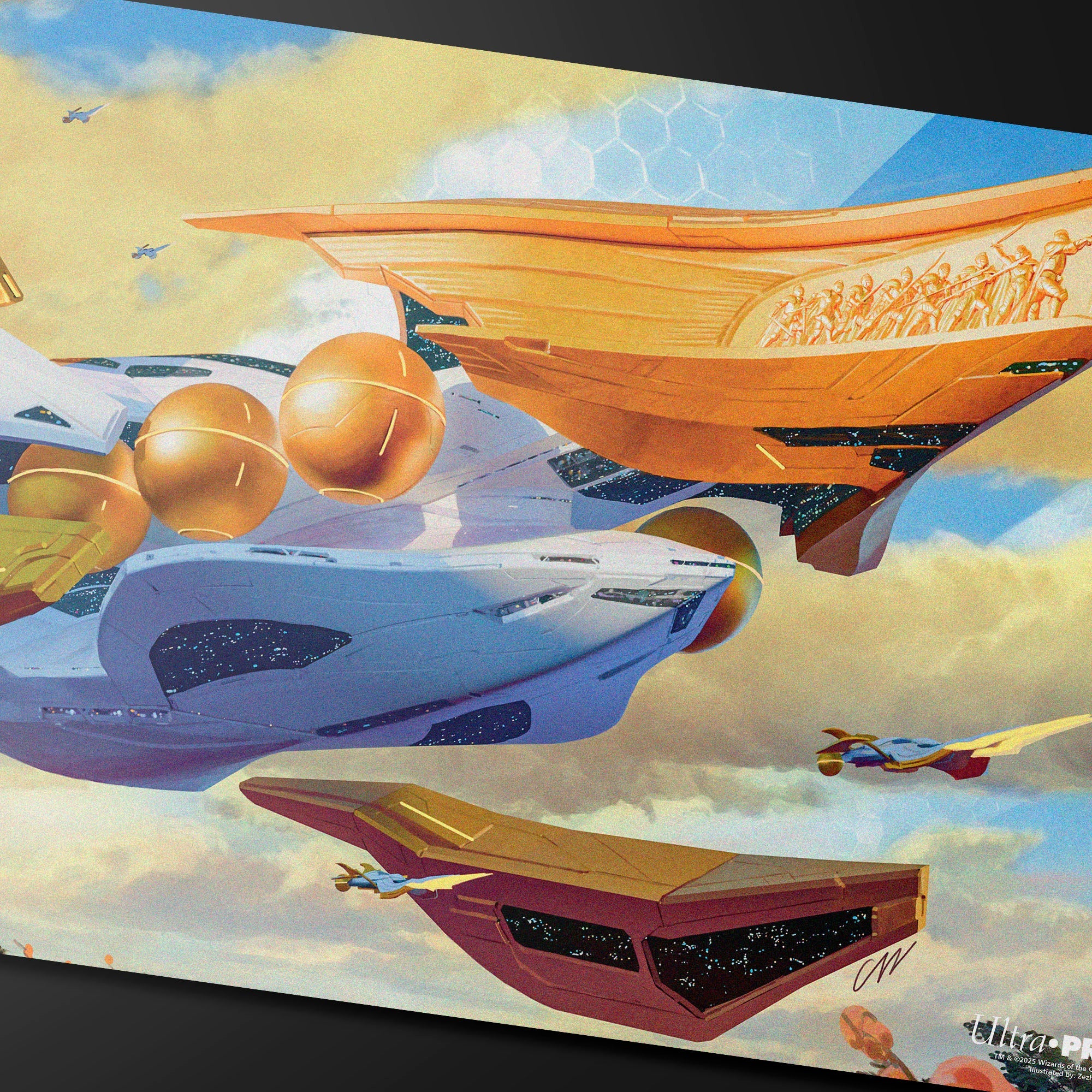 Edge of Eternities - Playmat - Lumen-Class Frigate - Zezhou Chen for Magic: The Gathering - Image 2