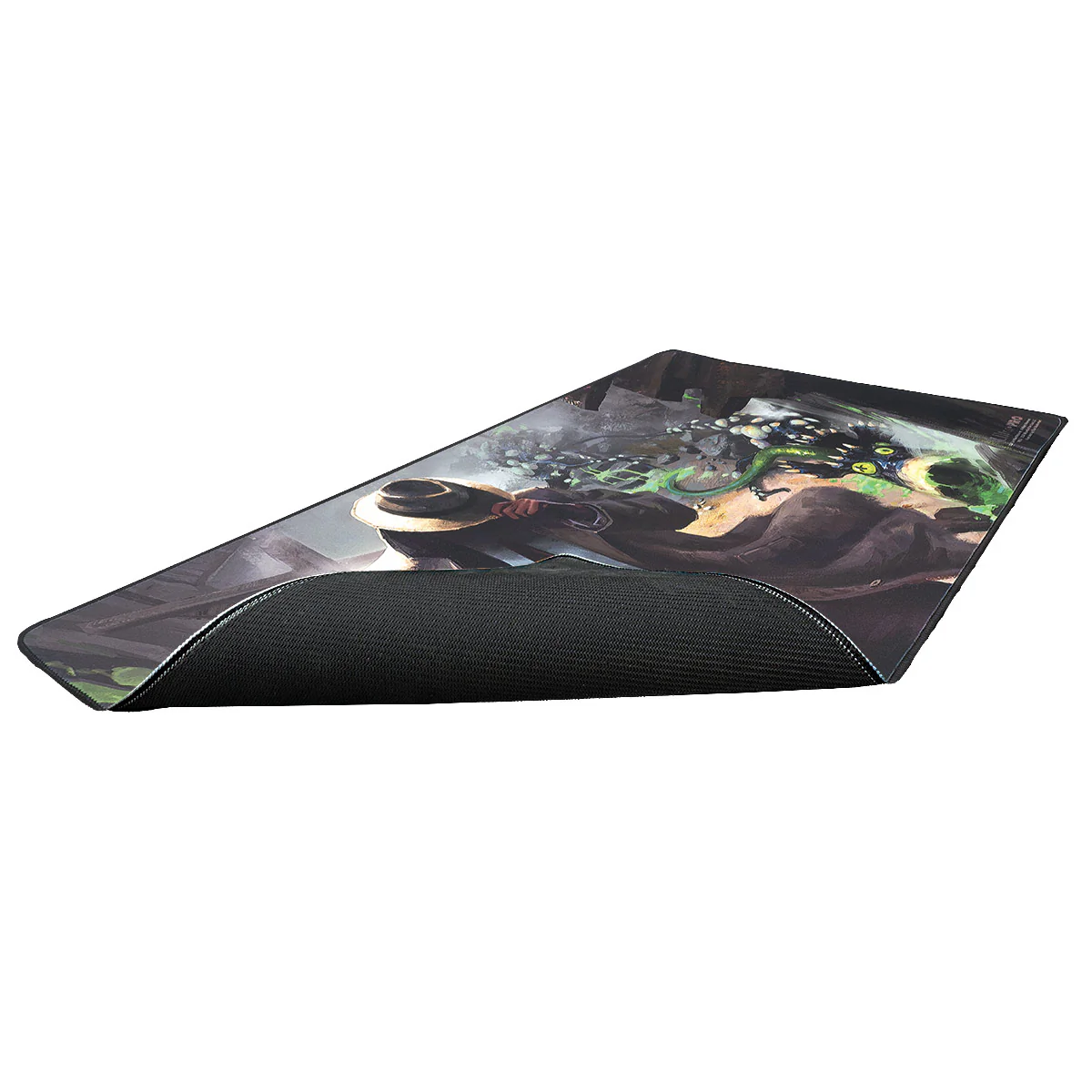 FalloutĀ® Mysterious Stranger Black Stitched Standard Gaming Playmat for Magic: The Gathering - Image 2