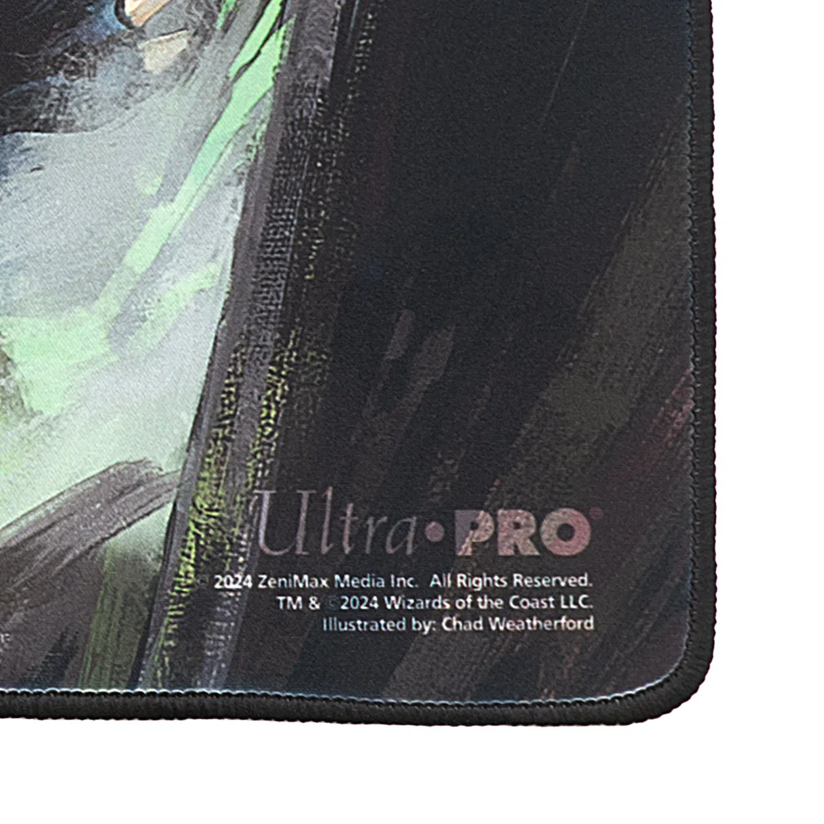 FalloutĀ® Mysterious Stranger Black Stitched Standard Gaming Playmat for Magic: The Gathering - Image 3