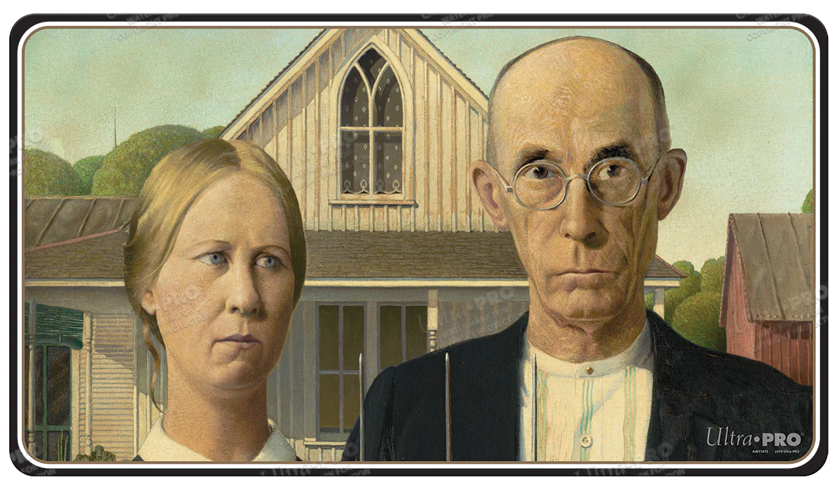 Fine Art American Gothic Standard Gaming Playmat Mousepad by Grant Wood