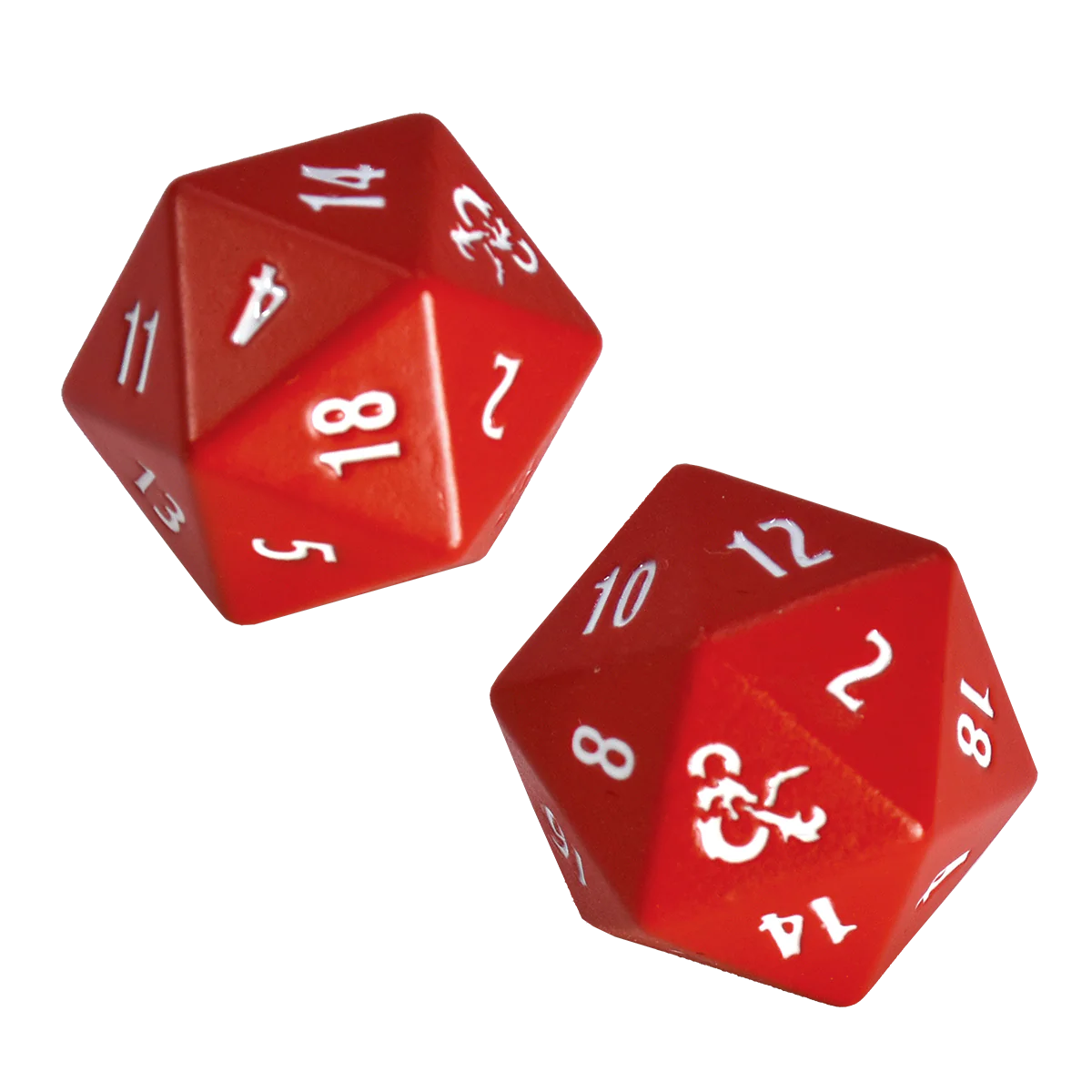 HEAVY METALĀ® Red and White D20 Dice Set (2ct) for Dungeons & Dragons