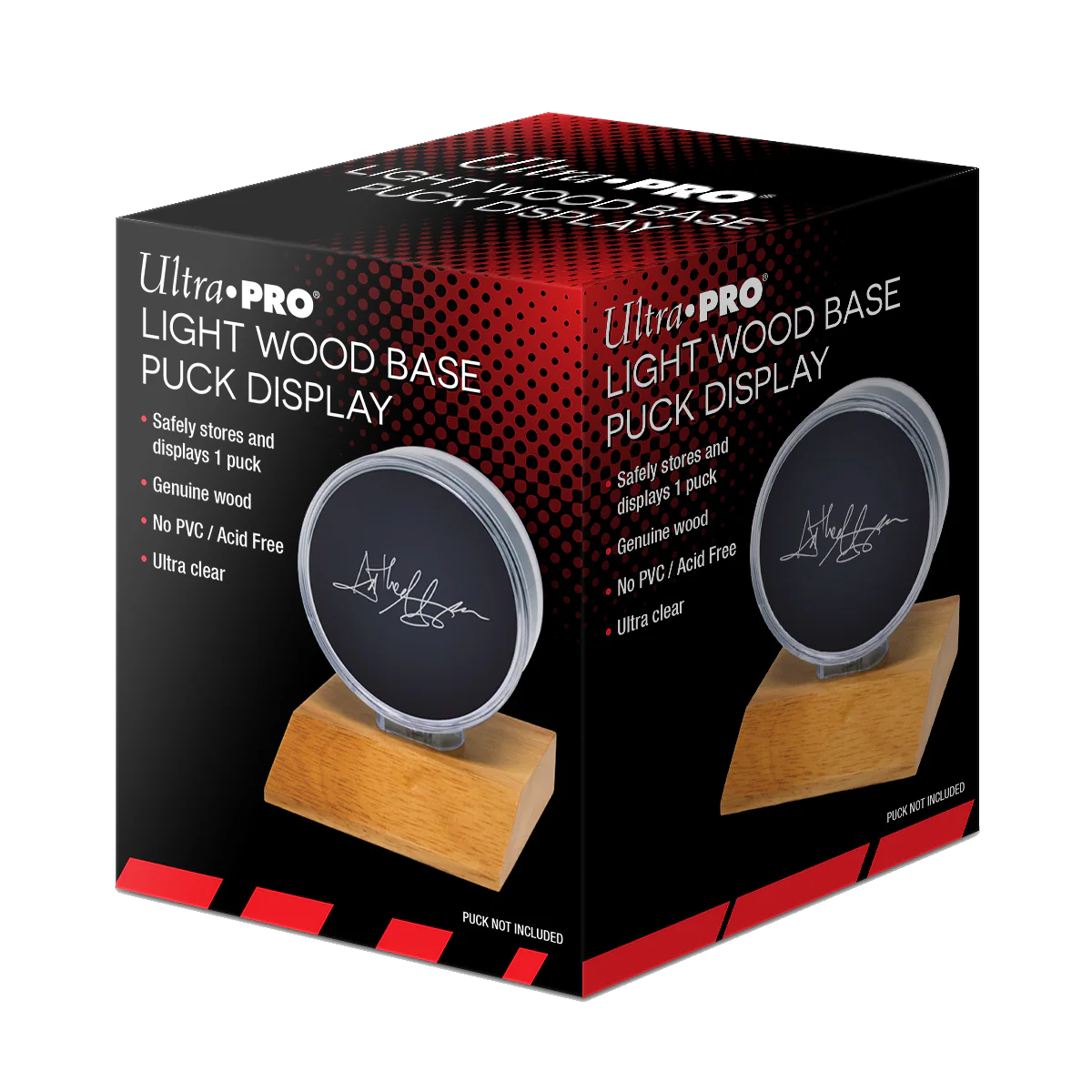 Hockey Puck Light Wood Base Display Holder