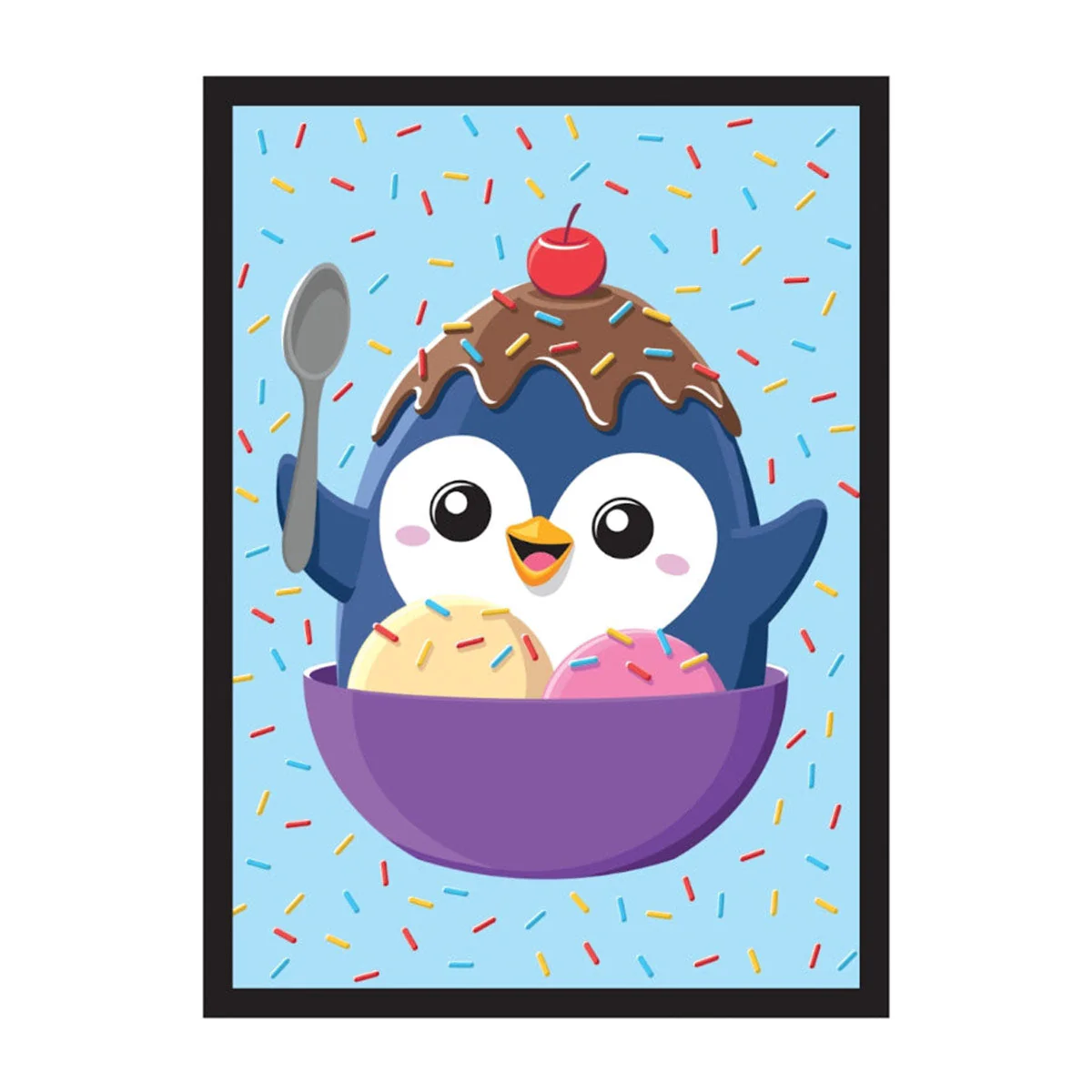 Ice Cream Penguin - Double-Matte White Core Sleeves