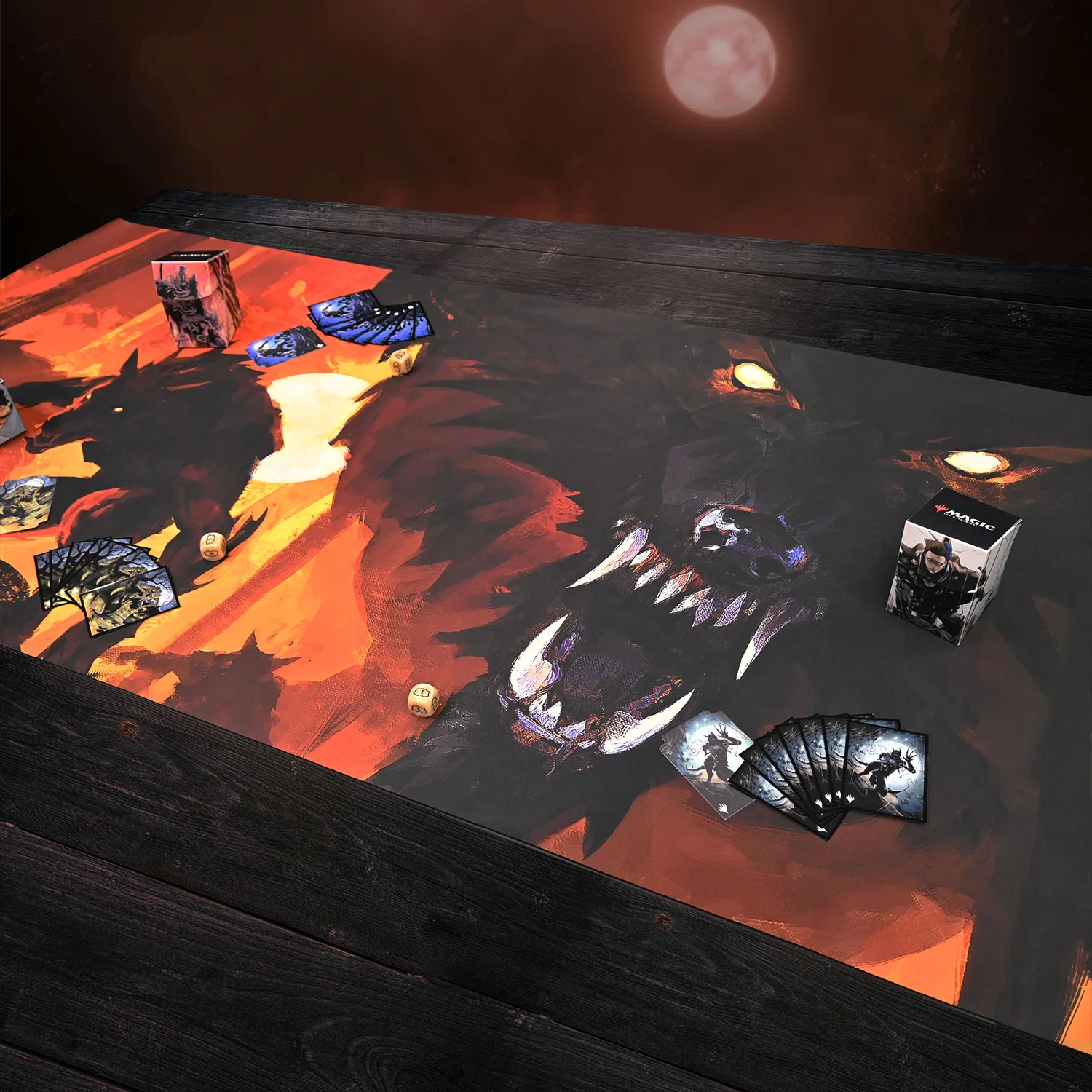 Innistrad: Midnight Hunt Draft Booster Key Art 8ft Table Playmat for Magic: The Gathering - Image 2