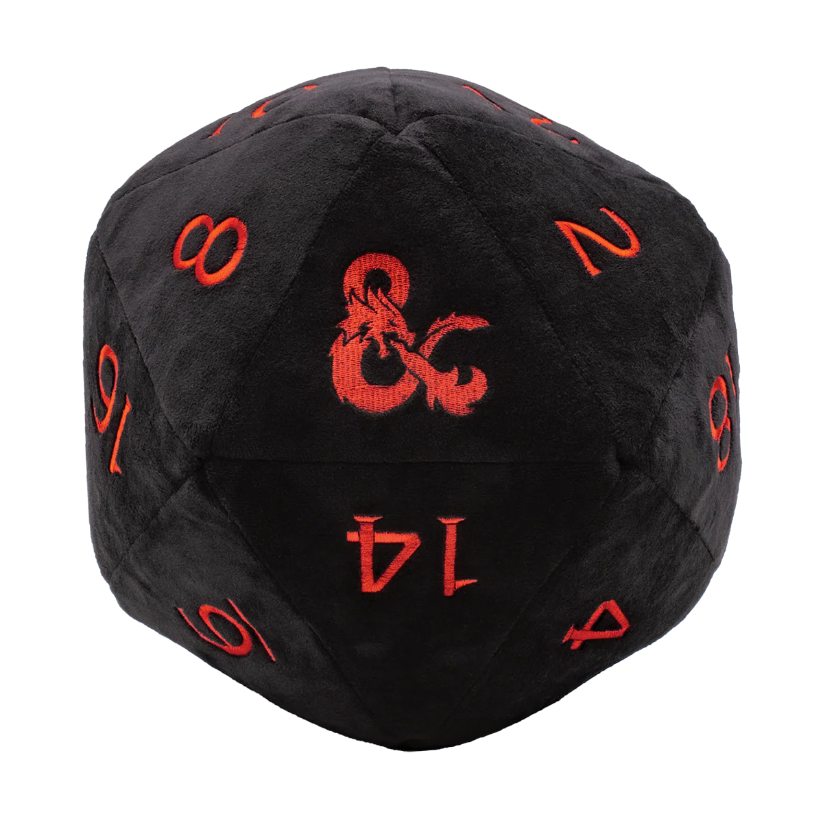 Jumbo Black D20 Novelty Dice Plush for Dungeons & Dragons