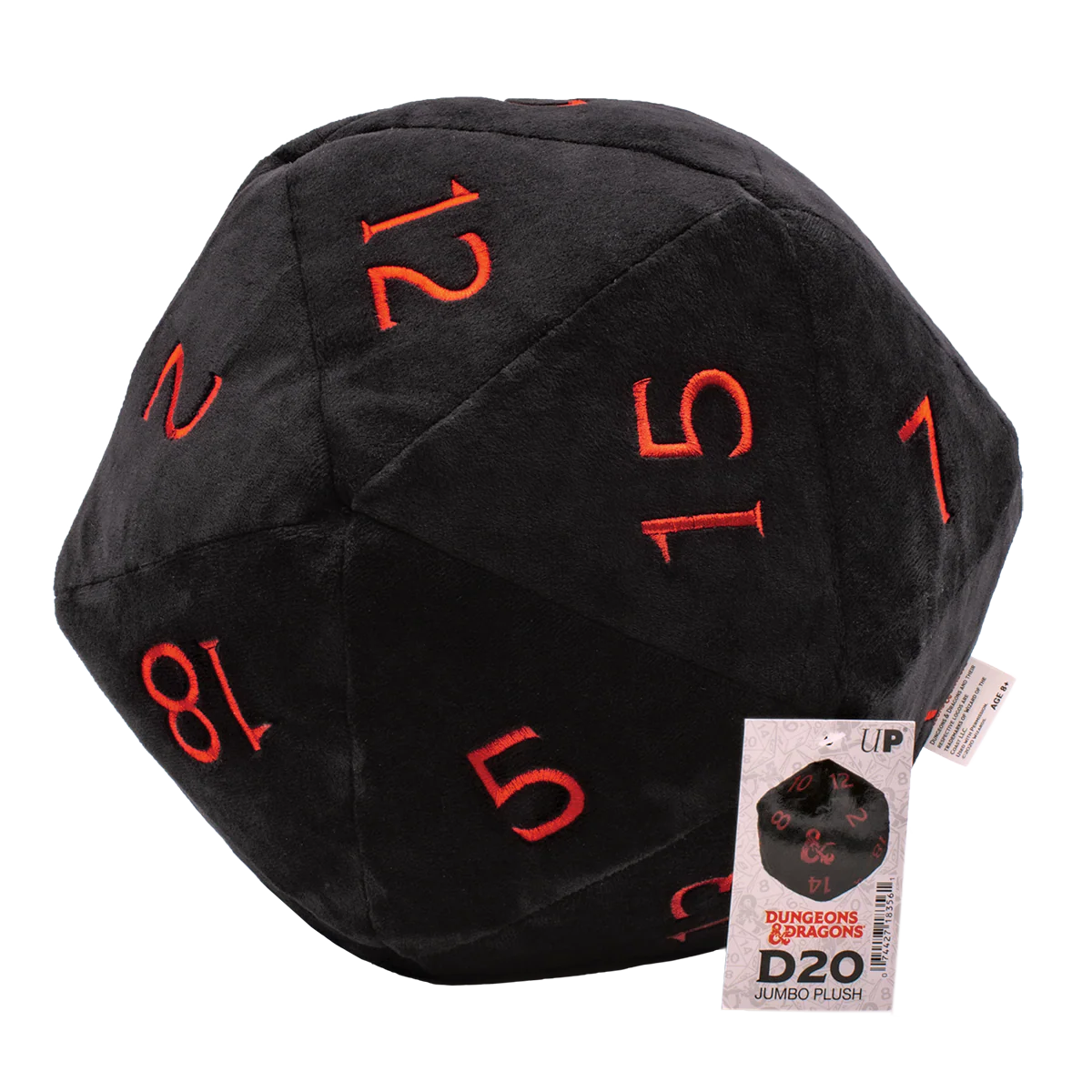 Jumbo Black D20 Novelty Dice Plush for Dungeons & Dragons - Image 2