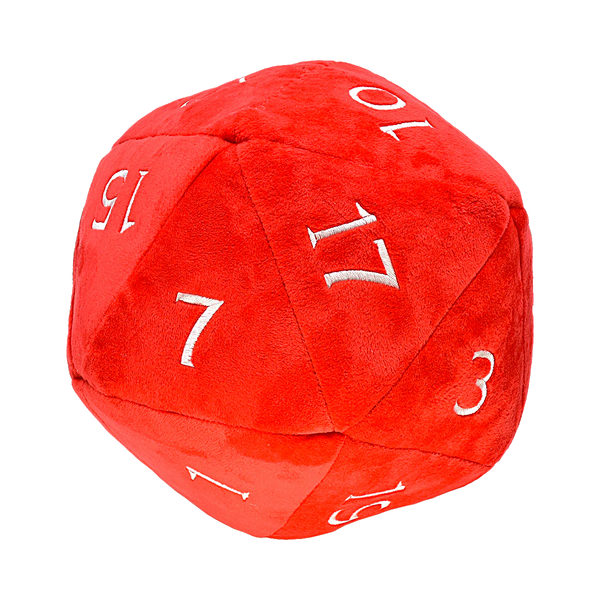Jumbo Red and White D20 Novelty Dice Plush for Dungeons & Dragons - Image 2