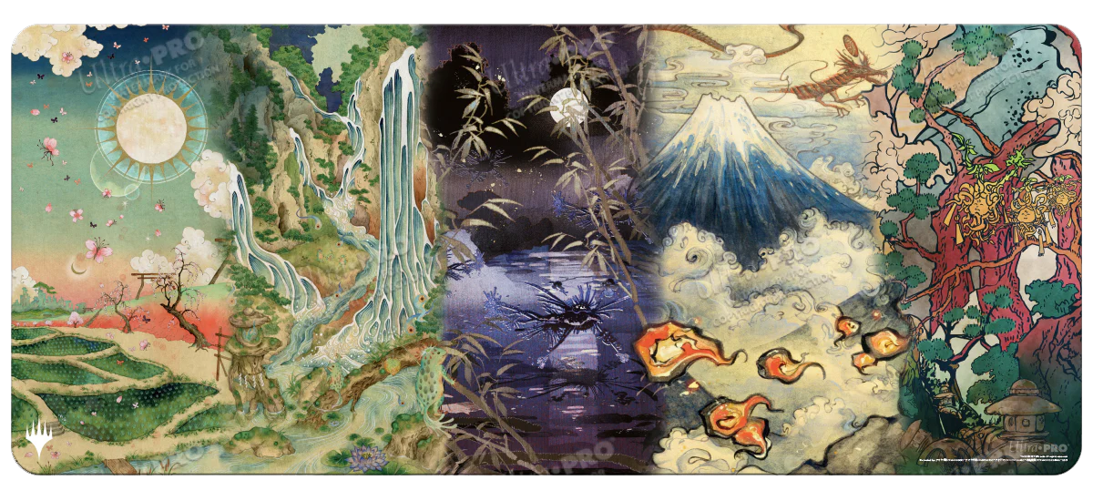 Kamigawa Neon Dynasty Land Compilation 6ft Table Playmat for Magic: The Gathering