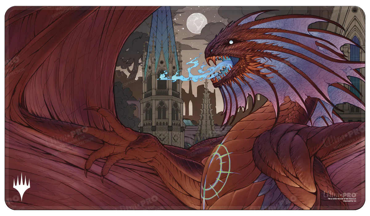 March of the Machine Aftermath Niv-Mizzet, Supreme White Stitched Standard Gaming Playmat for Magic: The Gathering