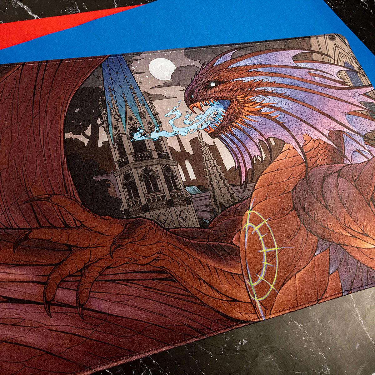 March of the Machine Aftermath Niv-Mizzet, Supreme White Stitched Standard Gaming Playmat for Magic: The Gathering - Image 2