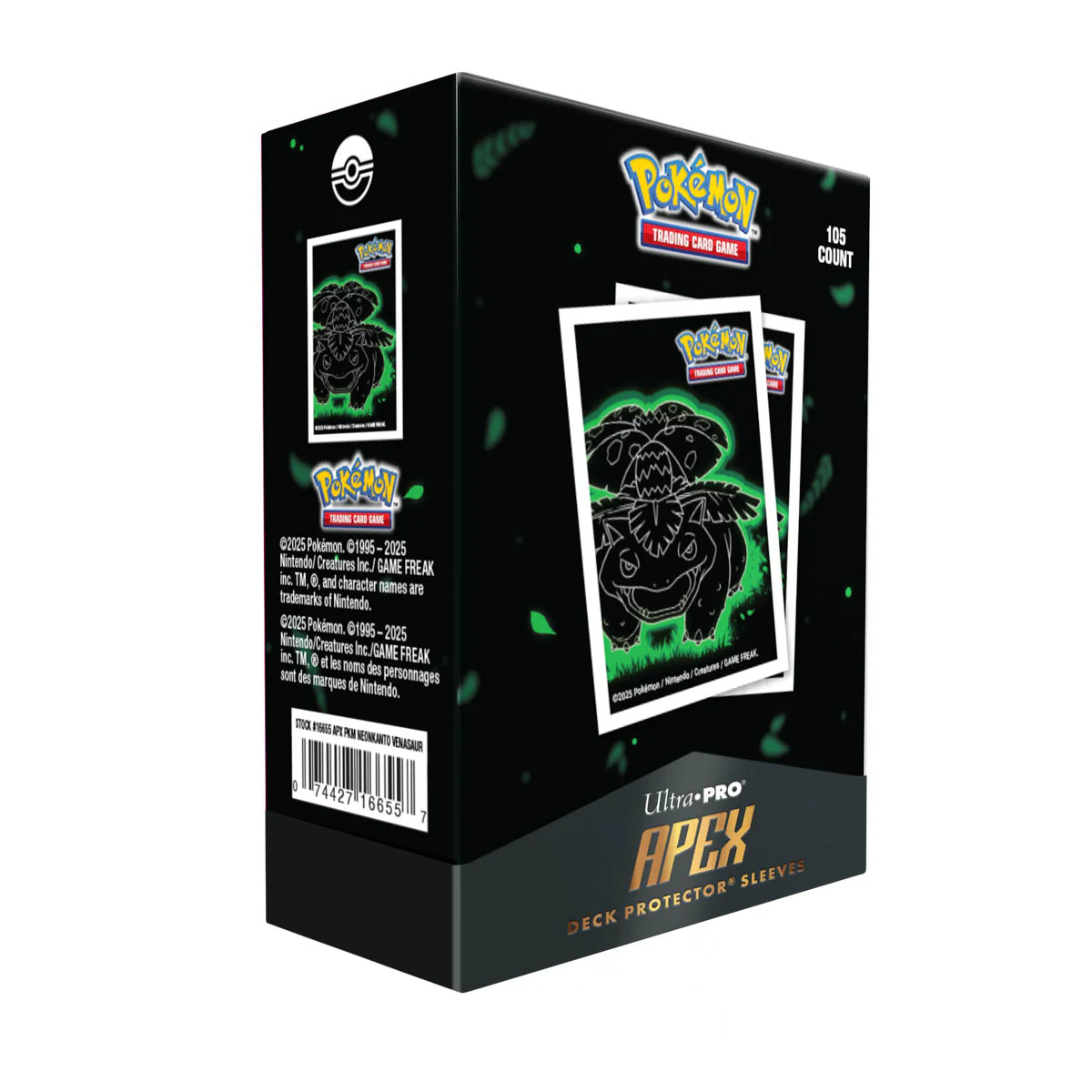 Neon Kanto 105ct APEX DECK PROTECTOR® Sleeves Venusaur for Pokémon - Image 4