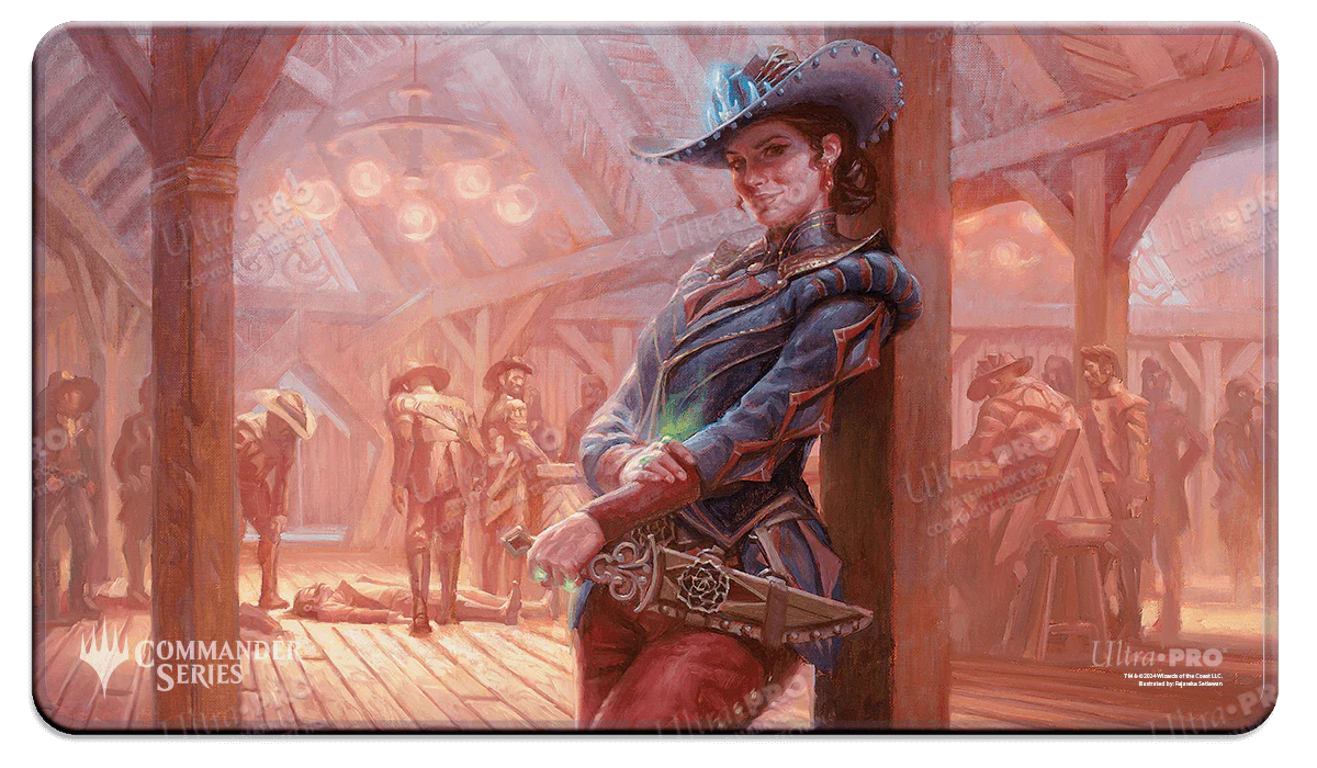 Outlaws of Thunder Junction Marchesa, Dealer of Death Stitched Edge Playmat for Magic: The Gathering