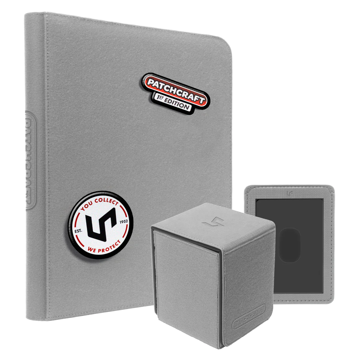 PATCHCRAFT™ Zippered 9-Pocket PRO-BINDER® & ALCOVE® Flip DECK BOX® Gray Bundle