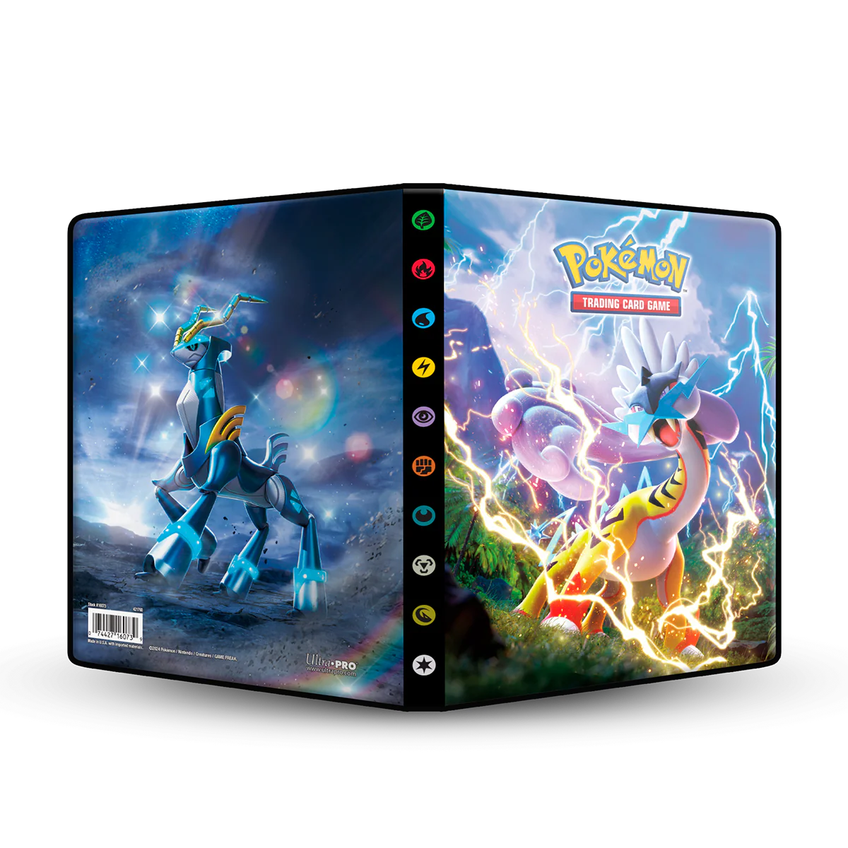 Scarlet and Violet Raging Bolt and Iron Crown 4-Pocket Portfolio for Pokémon
