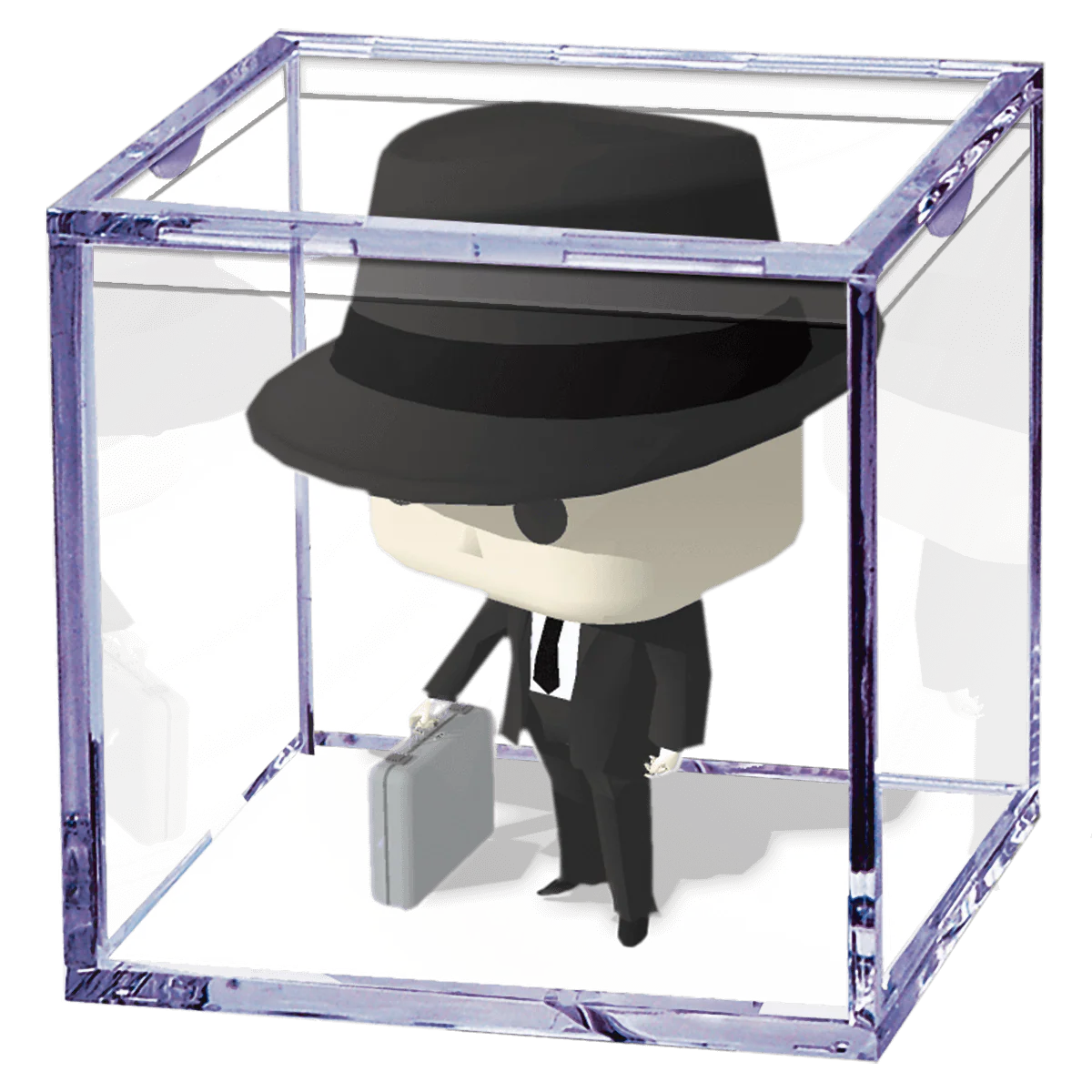 Softball & Figurine Clear Display Cube