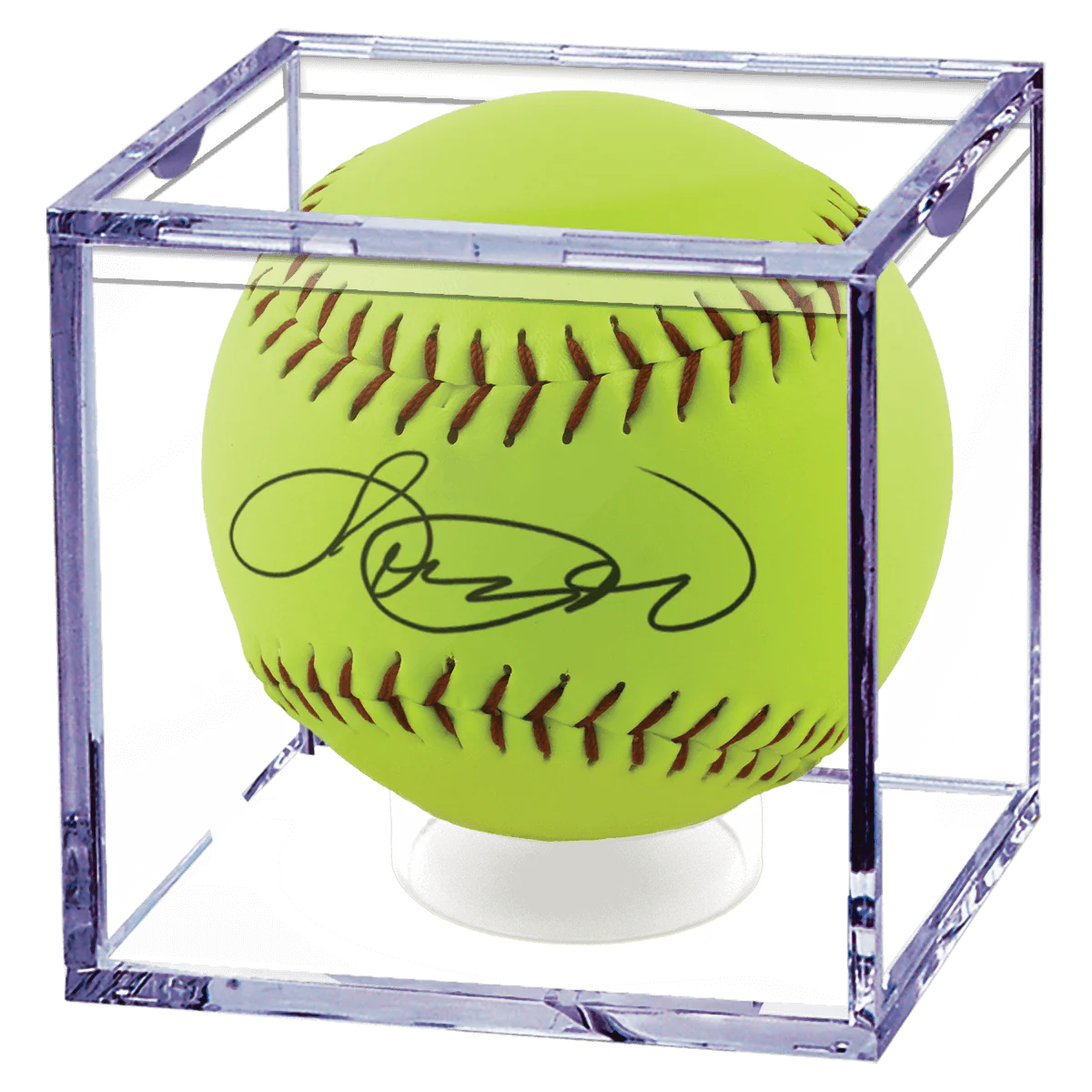 Softball & Figurine Clear Display Cube - Image 2